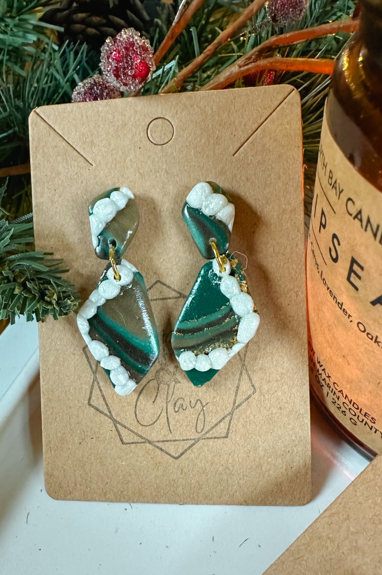 Winter Agate Erosion Drop Earring