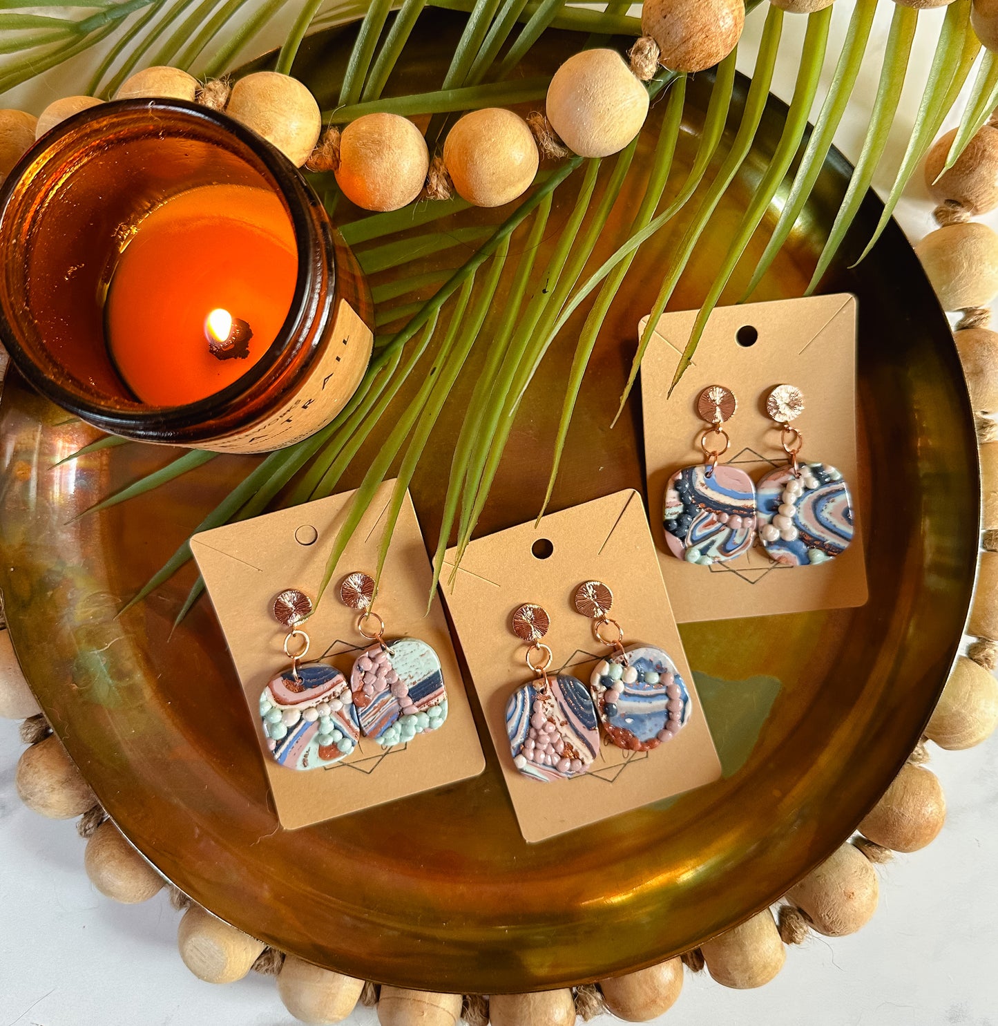Ocean Agate Erosion Organic Square Earring