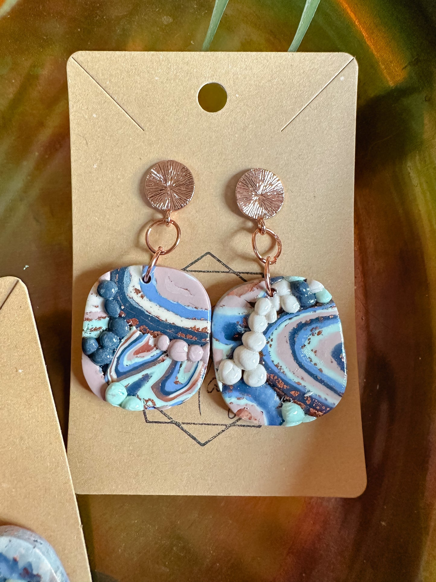 Ocean Agate Erosion Organic Square Earring