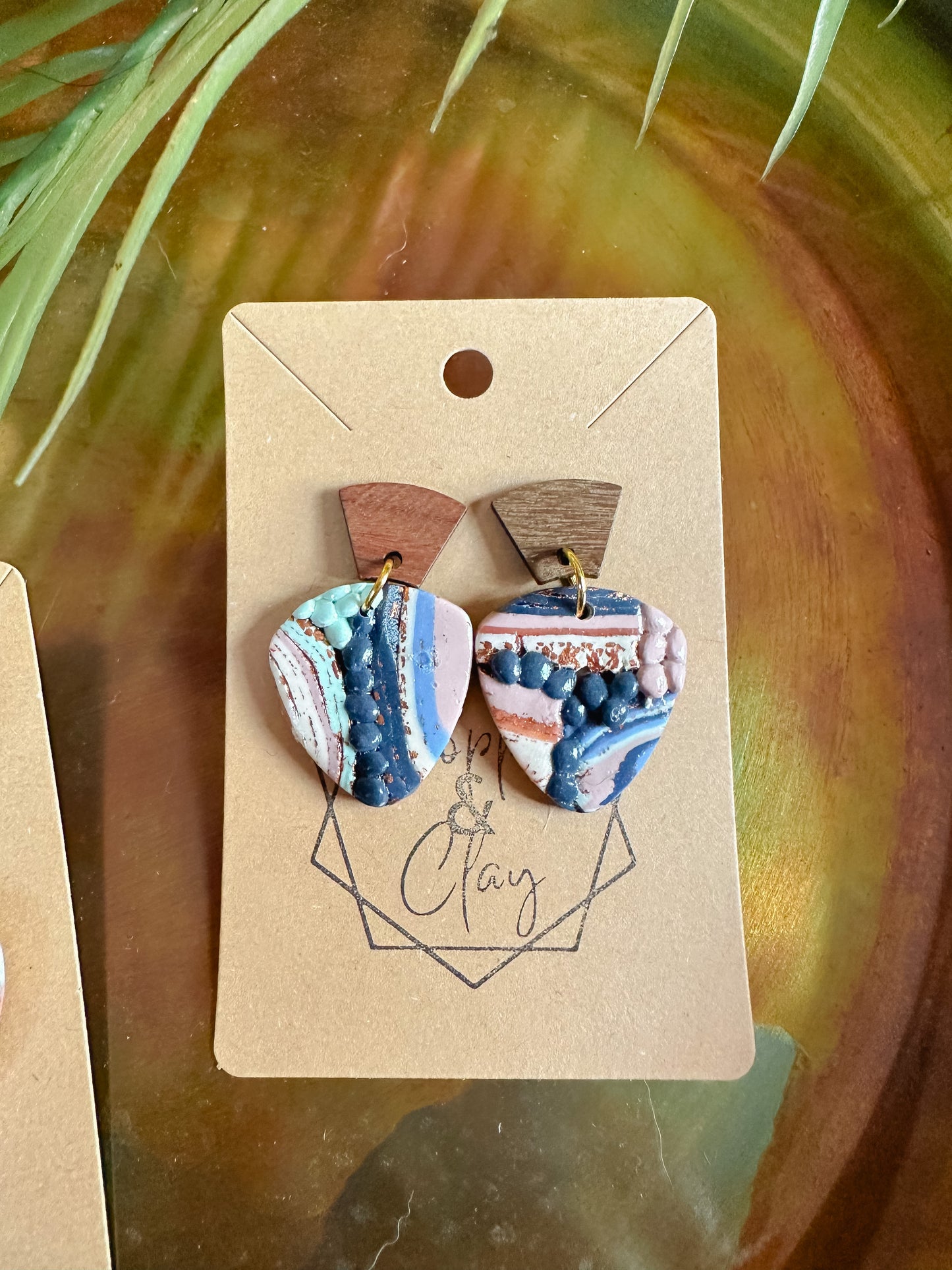 Ocean Agate Erosion Shield Drop Earring