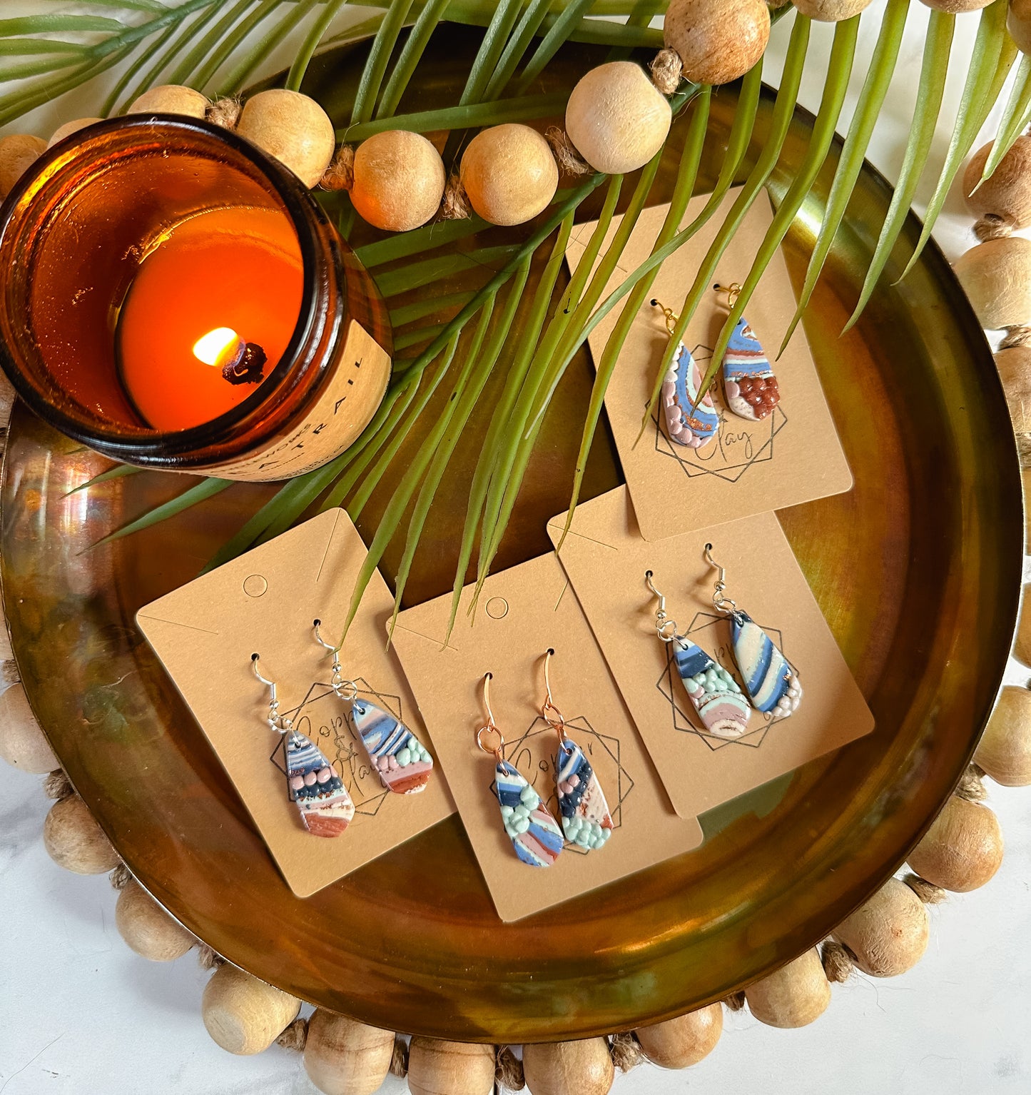Ocean Agate Erosion Dangle Earring