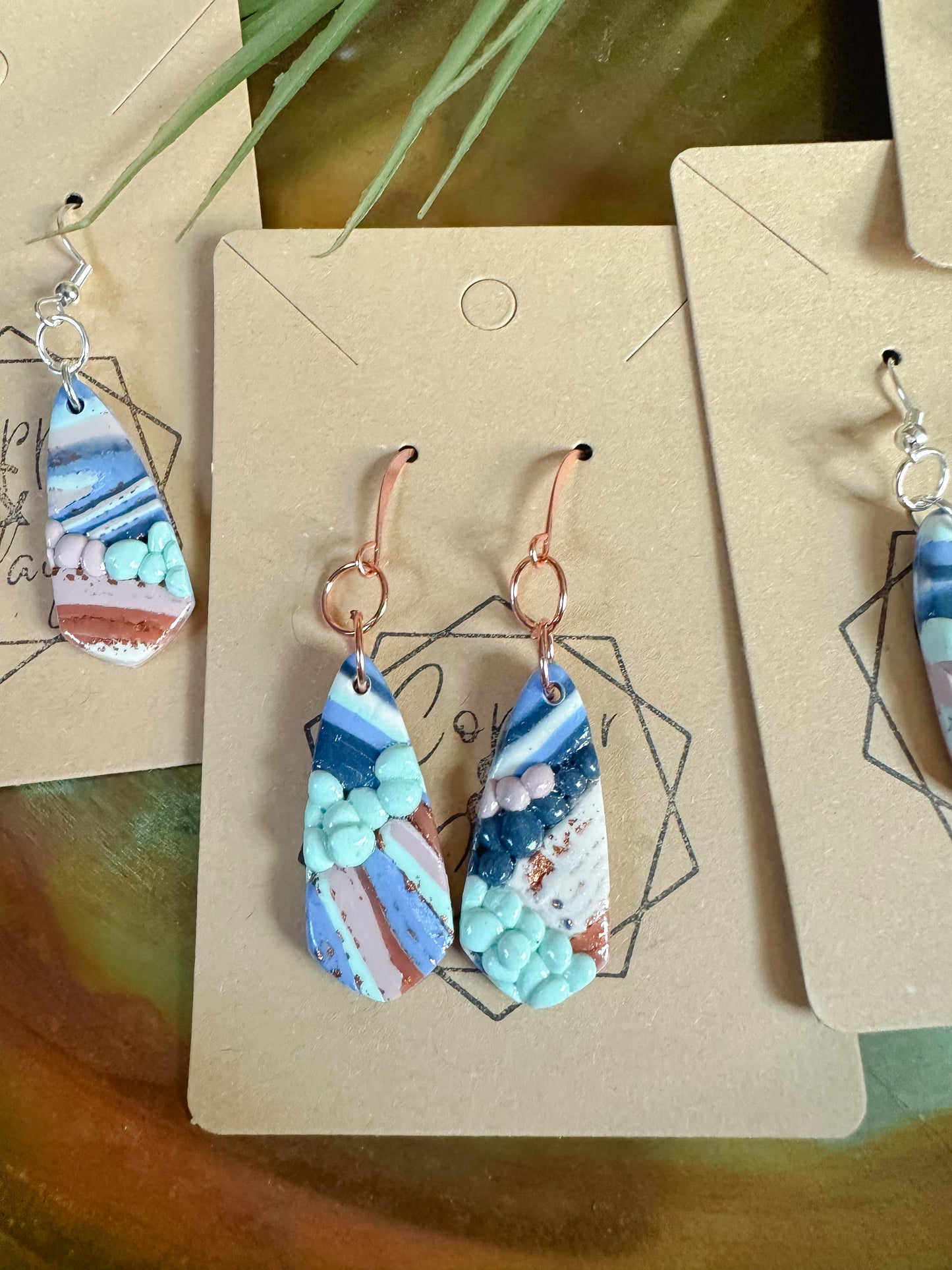 Ocean Agate Erosion Dangle Earring