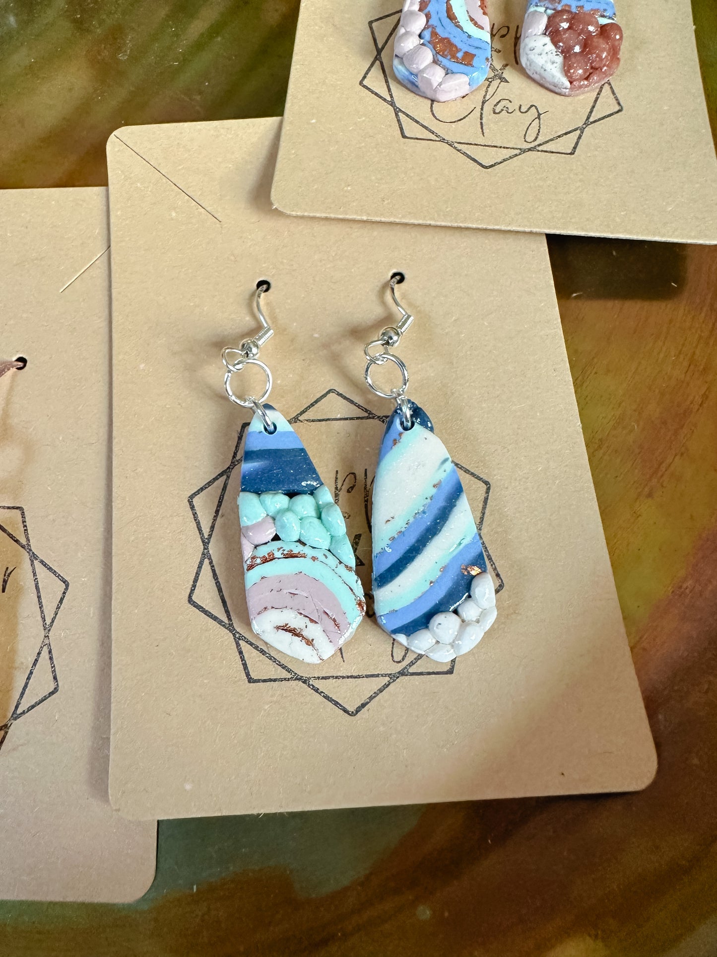 Ocean Agate Erosion Dangle Earring