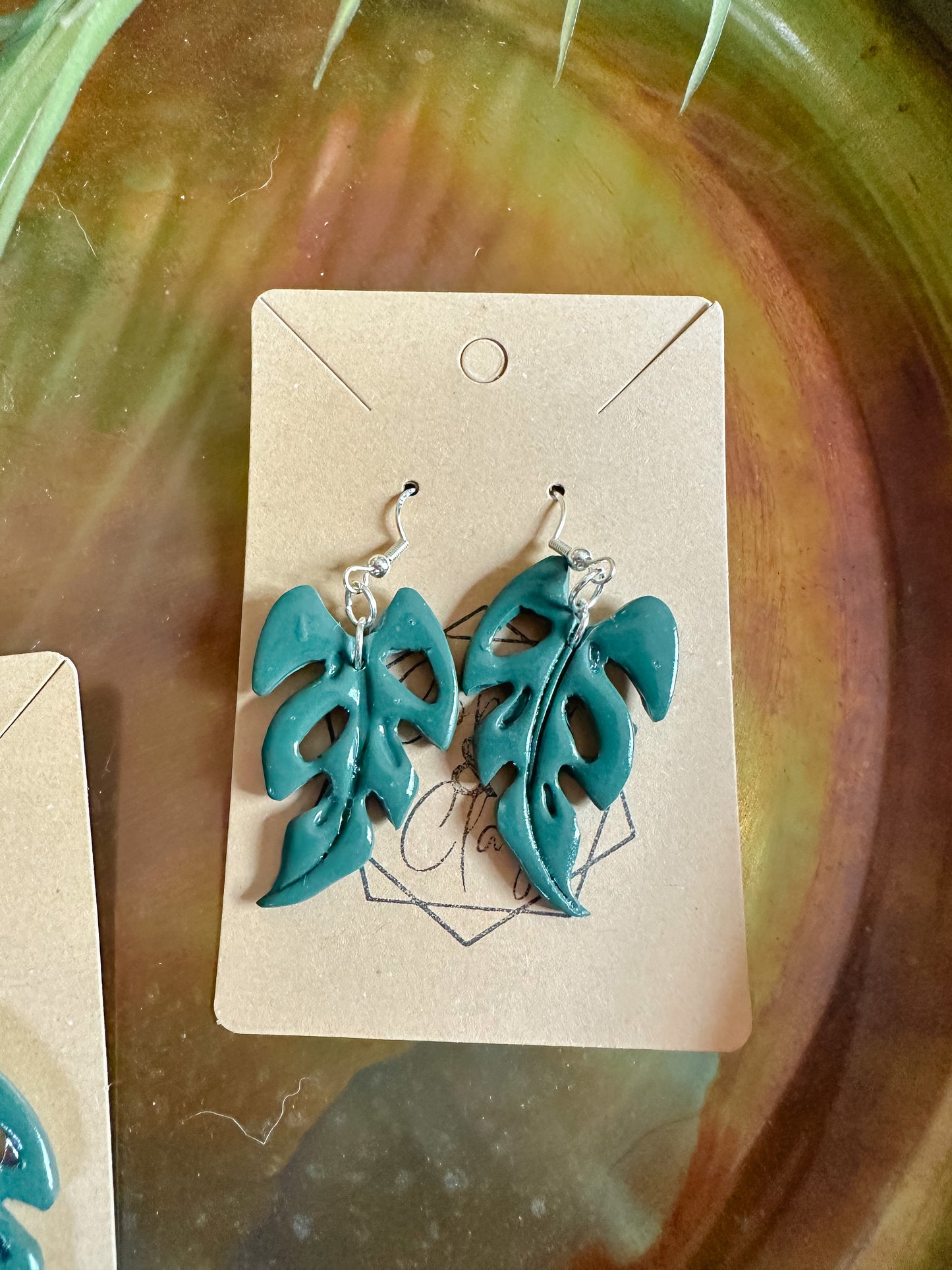 Medium Monstera Statement Earring