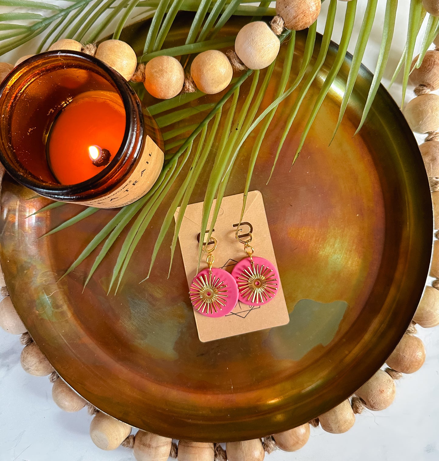 Hibiscus Sunburst Statement Earring