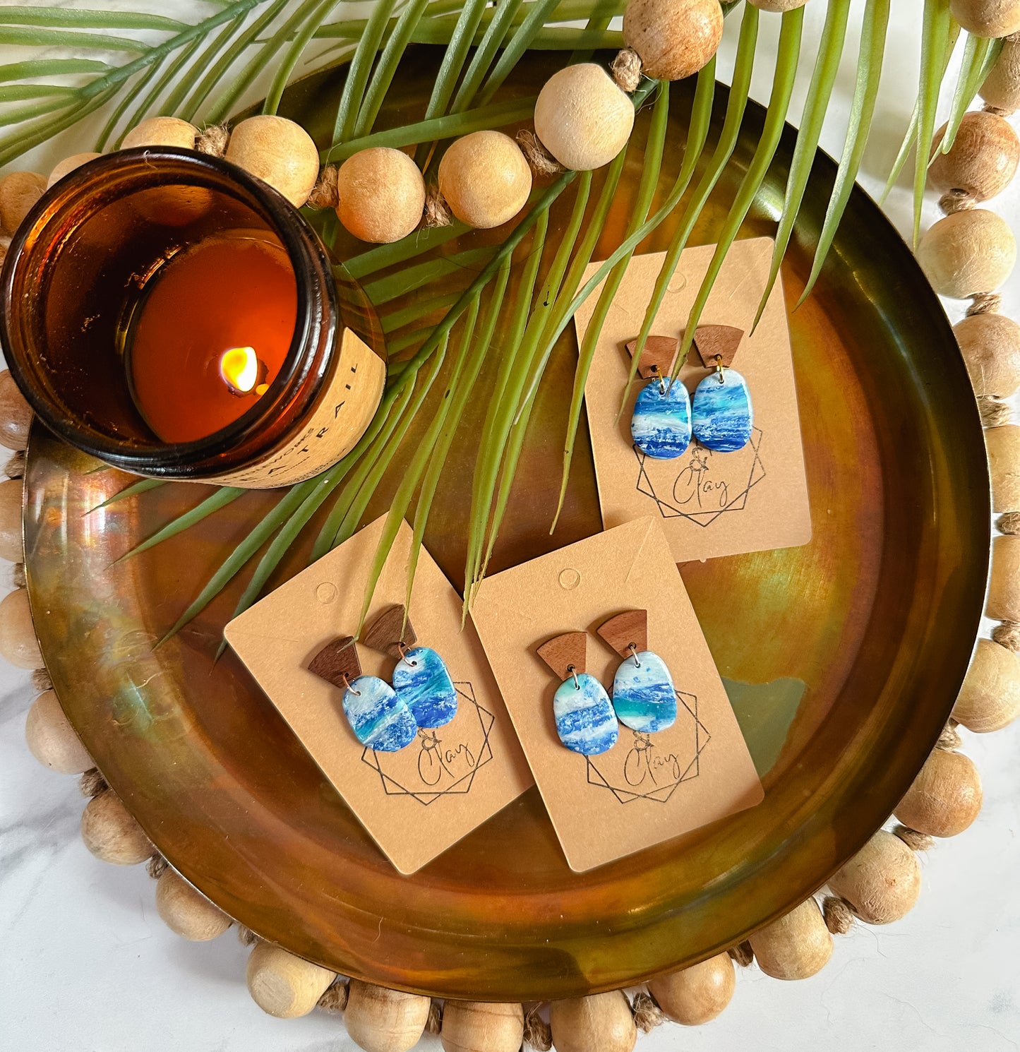 Ocean Tide Organic Oval Drop Earring