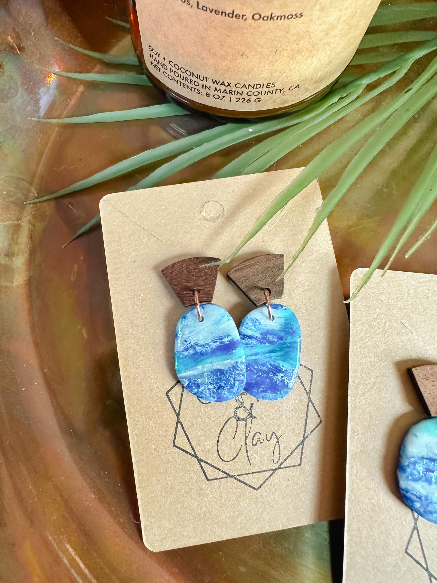 Ocean Tide Organic Oval Drop Earring