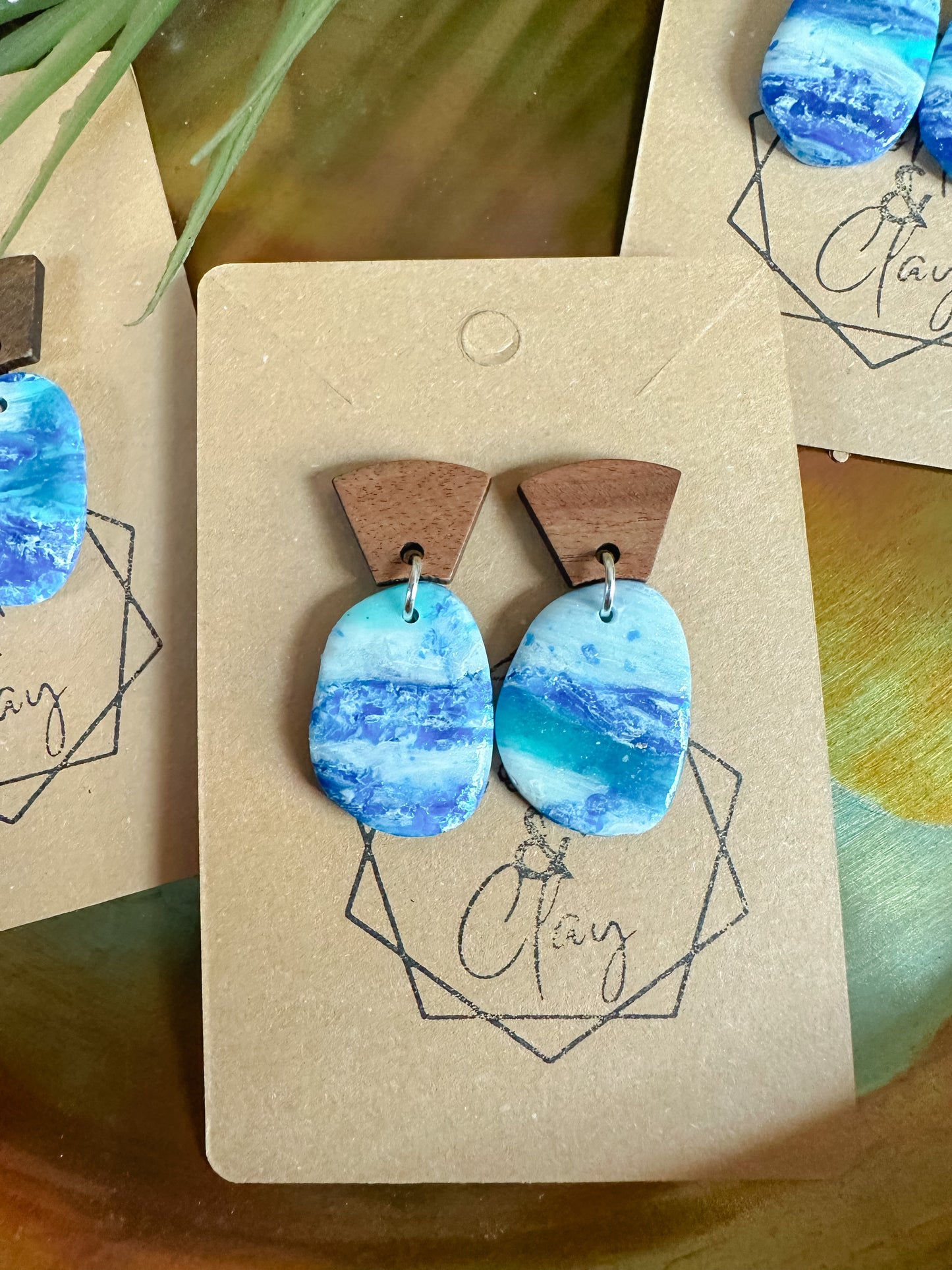 Ocean Tide Organic Oval Drop Earring