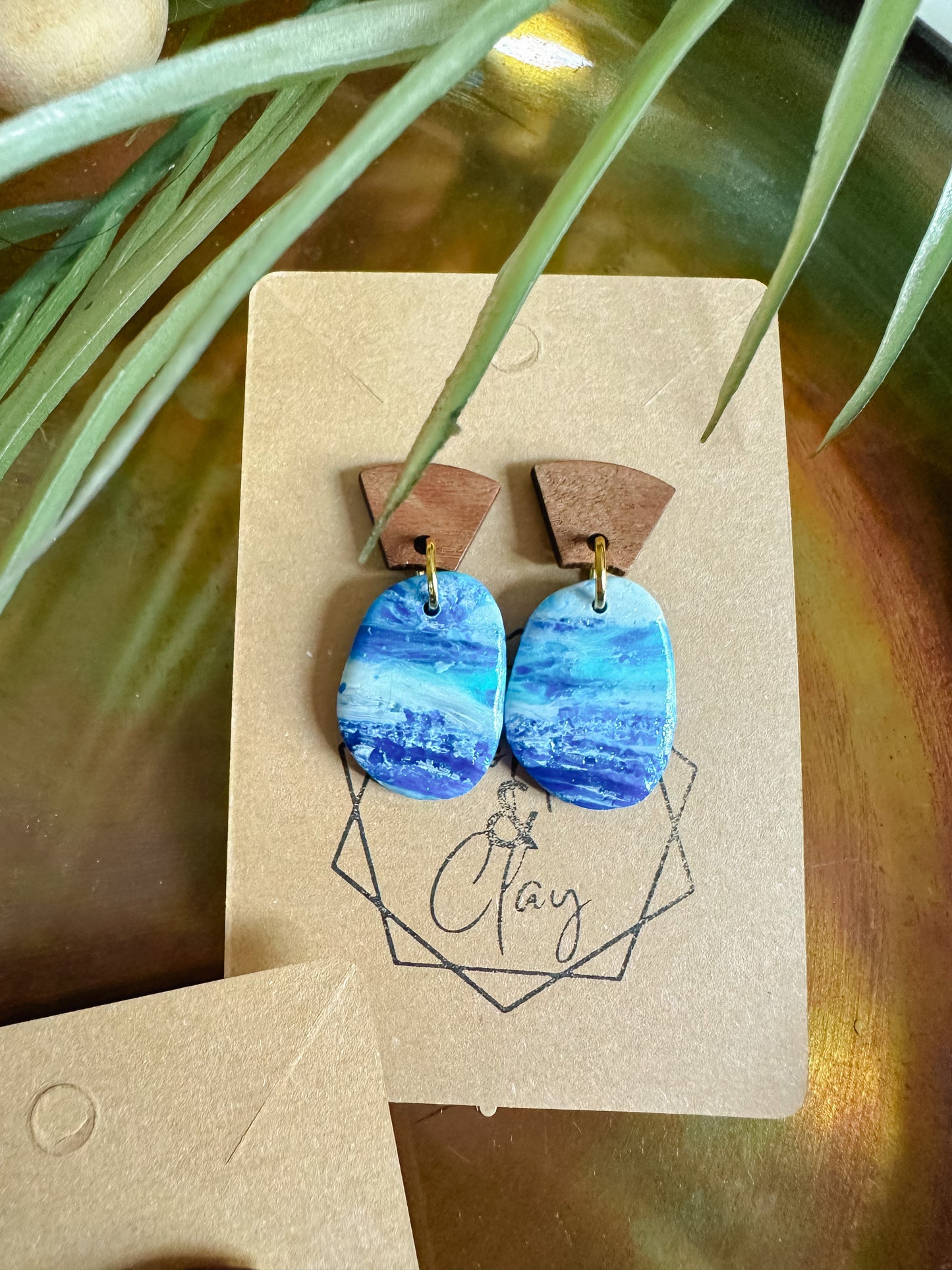 Ocean Tide Organic Oval Drop Earring