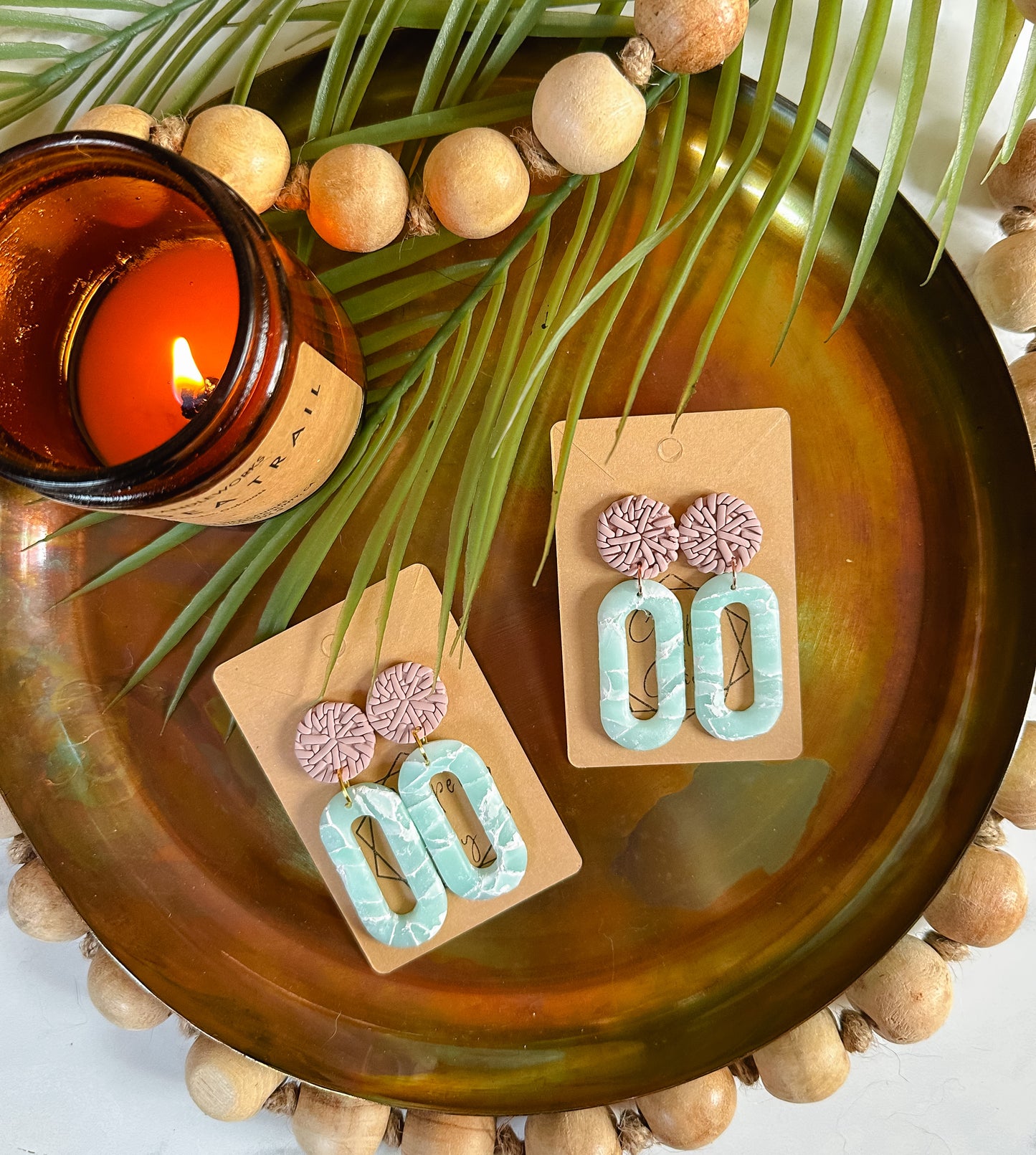 Rattan Quartz Oval Statement Earring