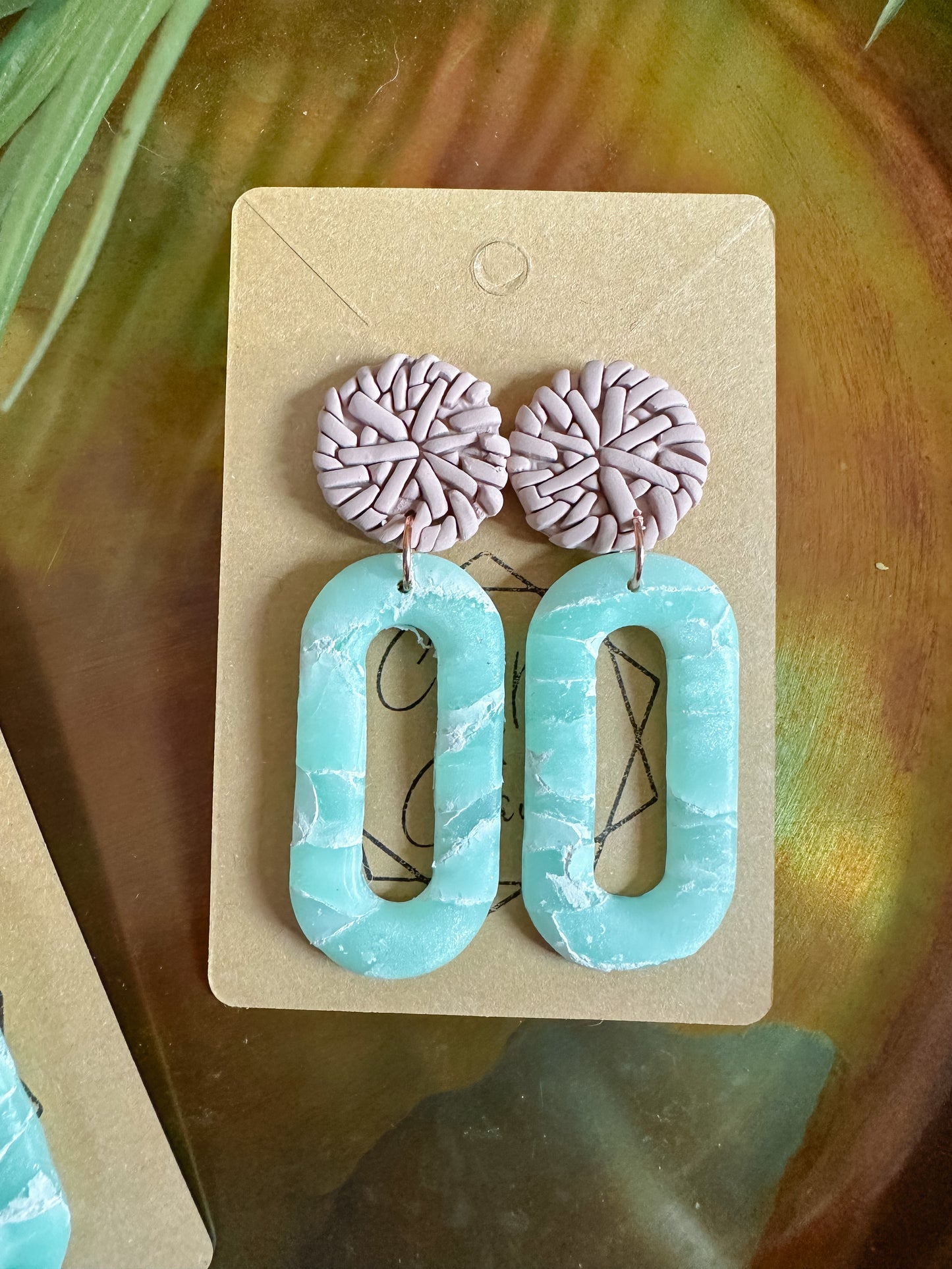 Rattan Quartz Oval Statement Earring