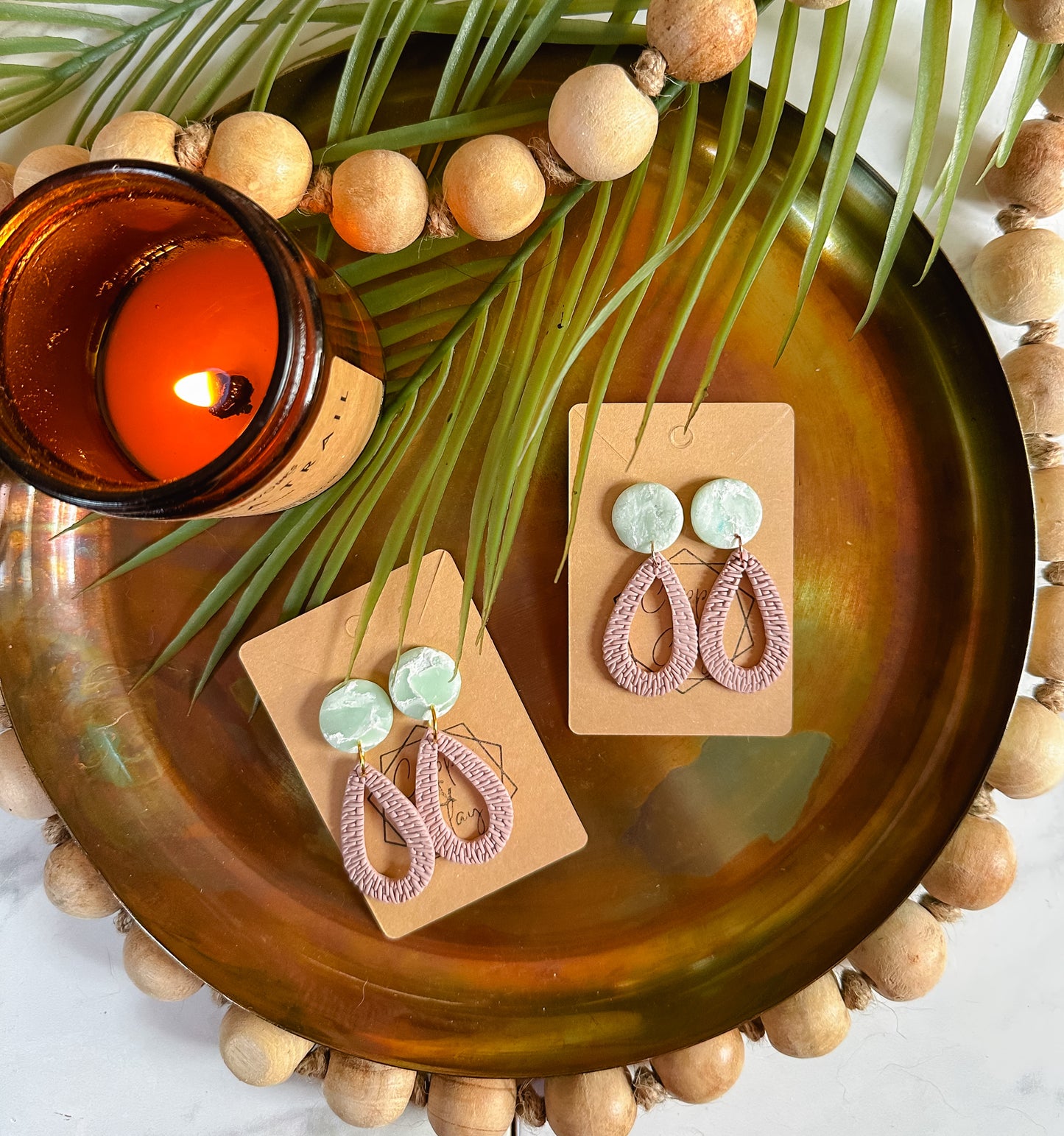 Rattan Quartz Teardrop Statement Earring