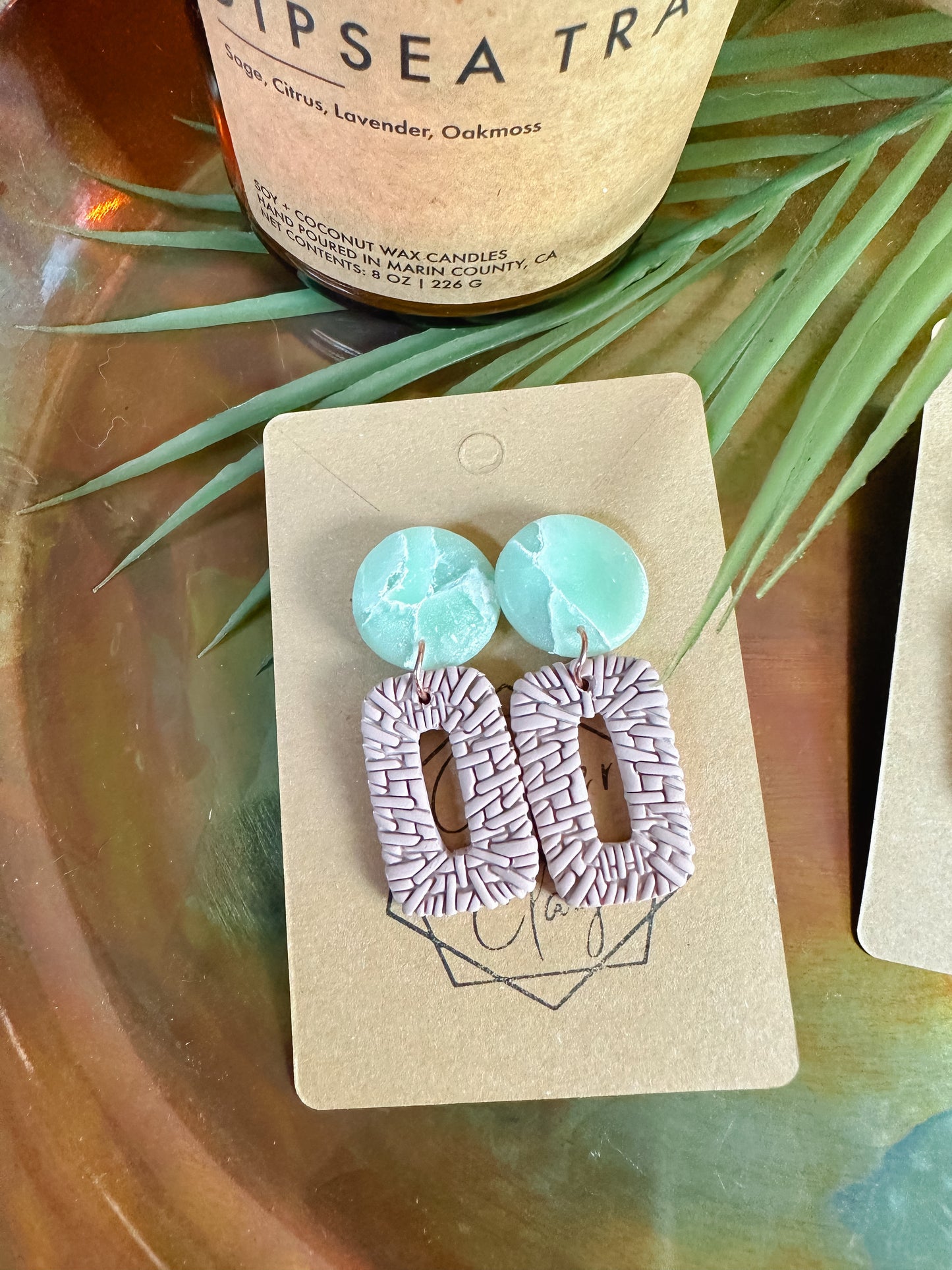 Rattan Quartz Square Drop Earring