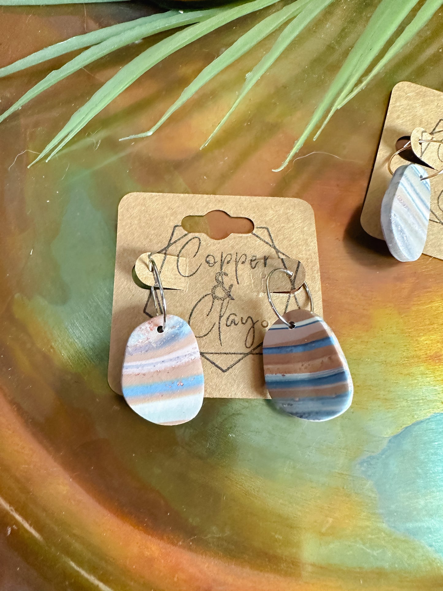 Beach Stripe Organic Oval Hoop