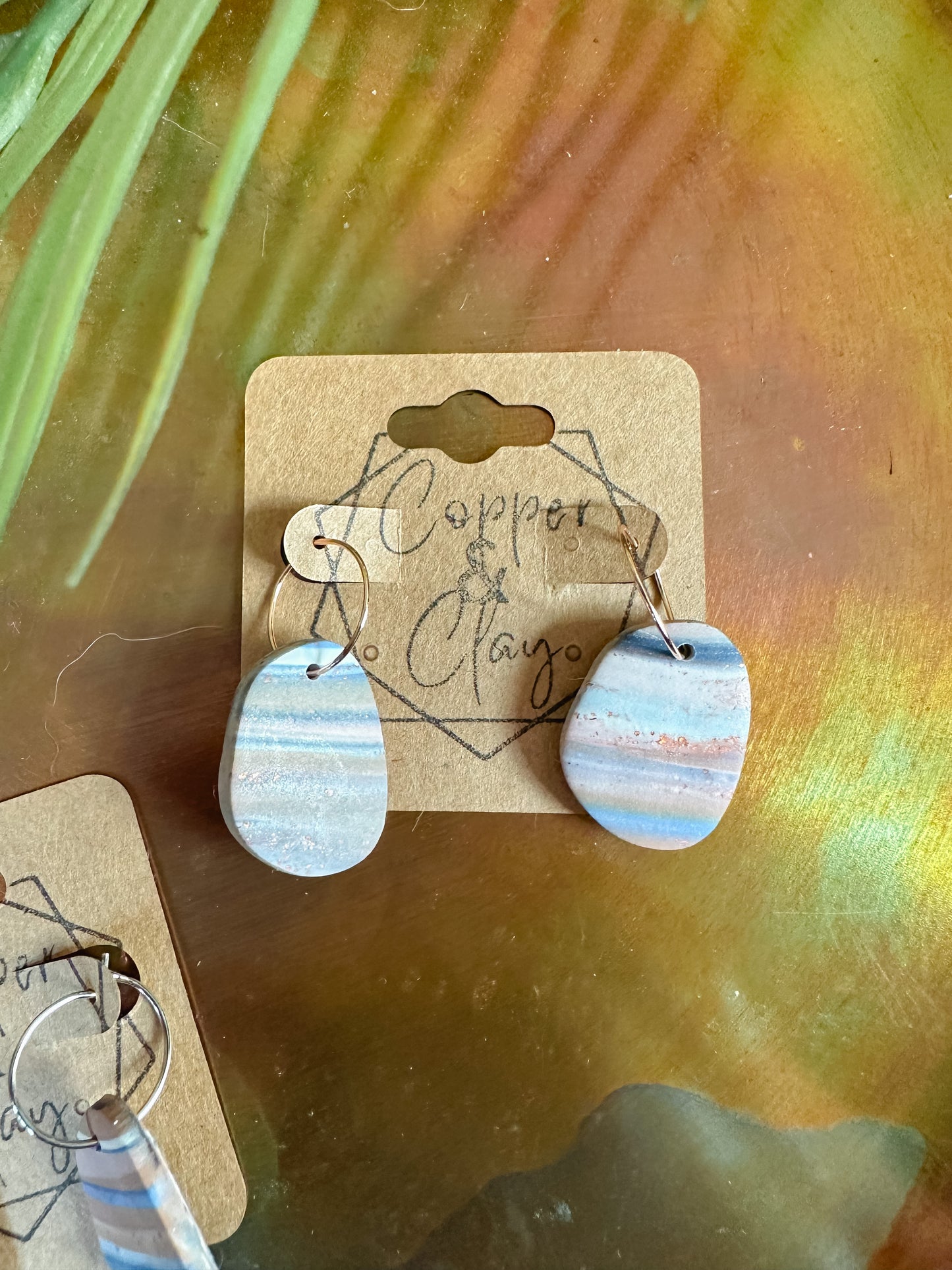 Beach Stripe Organic Oval Hoop