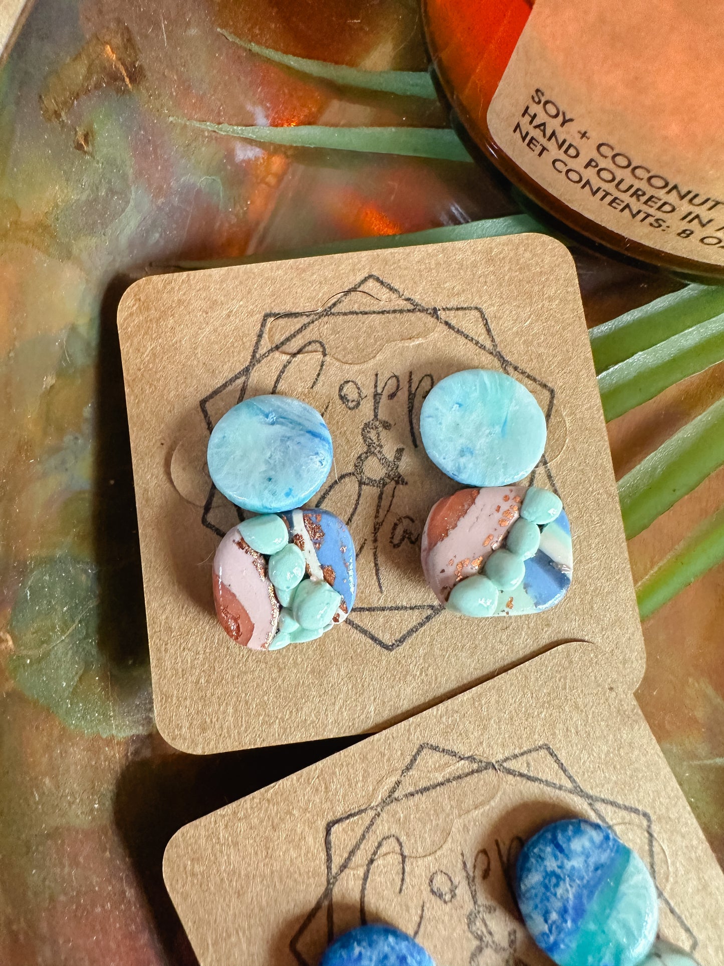 Ocean Agate and Ocean Tide Small Stud 2 Pack