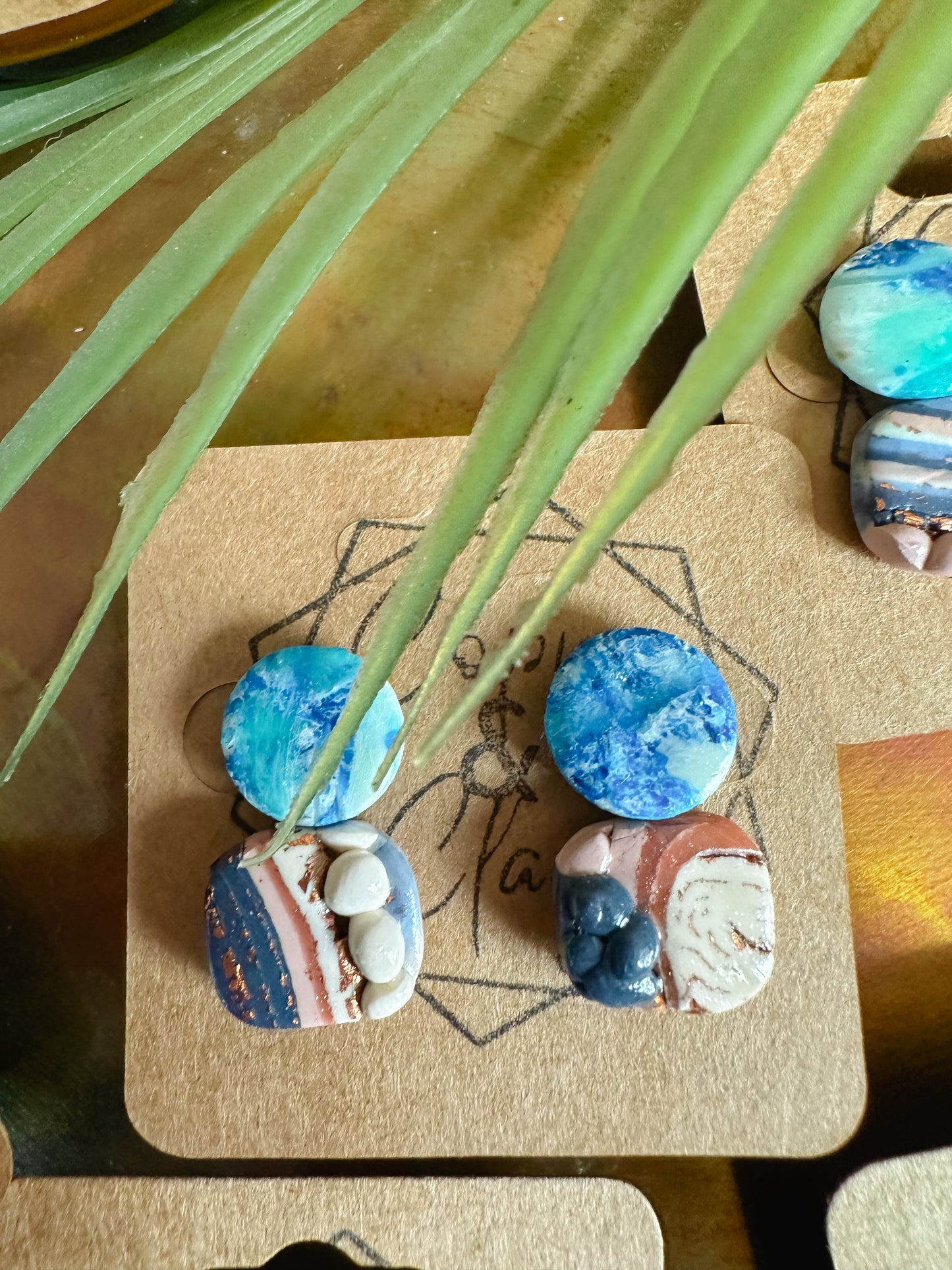Ocean Agate and Ocean Tide Small Stud 2 Pack