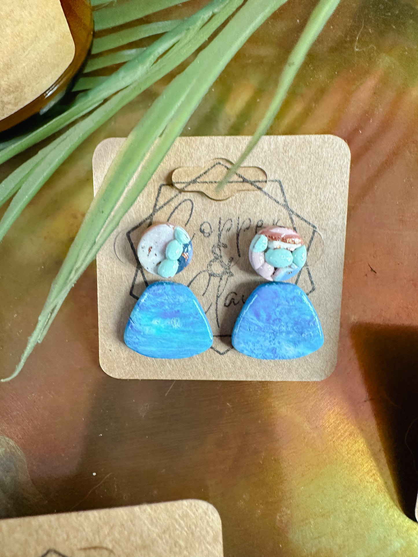 Ocean Tide and Agate Small Stud 2 Pack