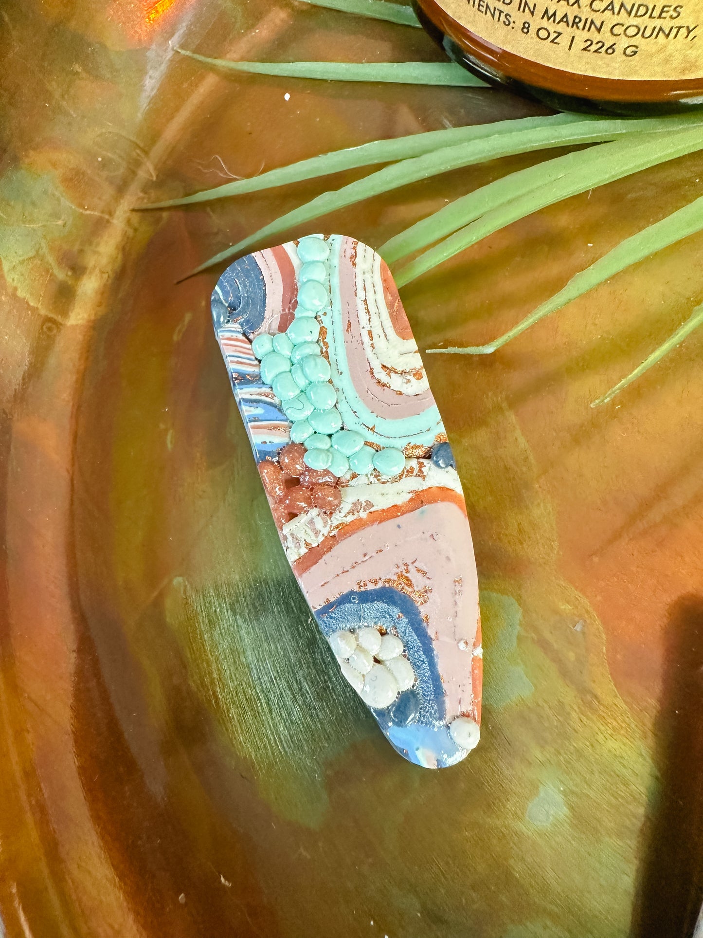 Ocean Agate Erosion Hair Clip