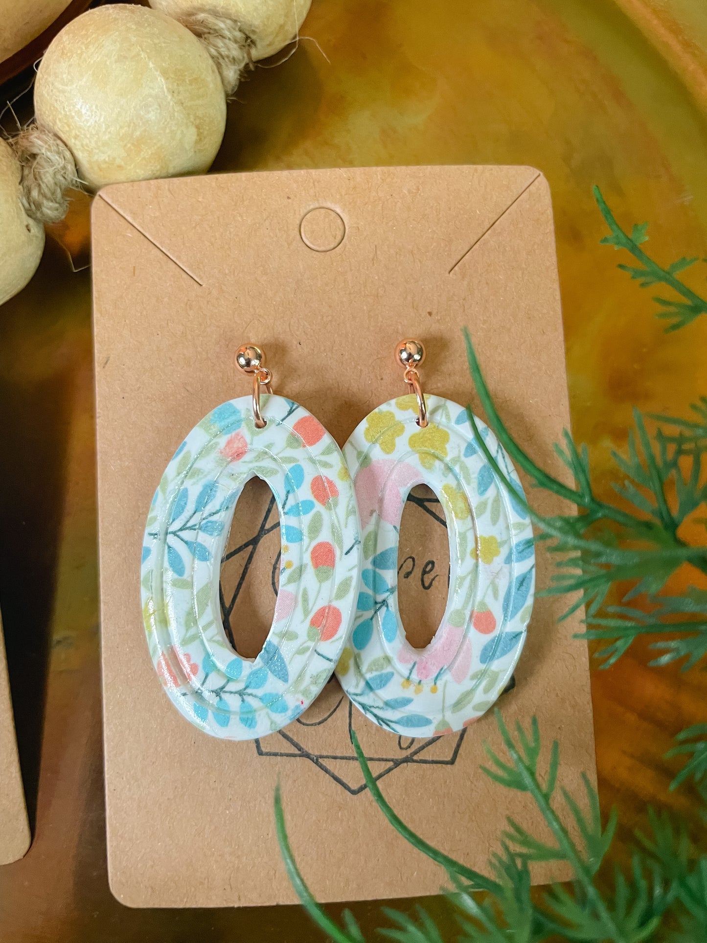 Floral Oval Statement Earring