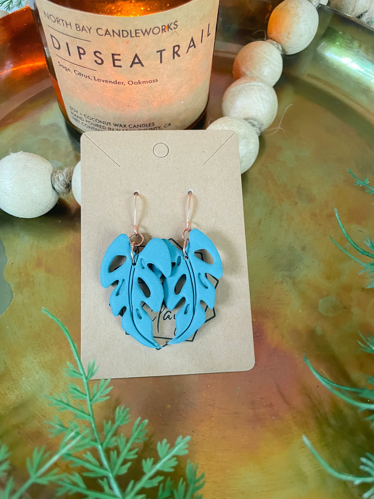 Medium Monstera Statement Earring