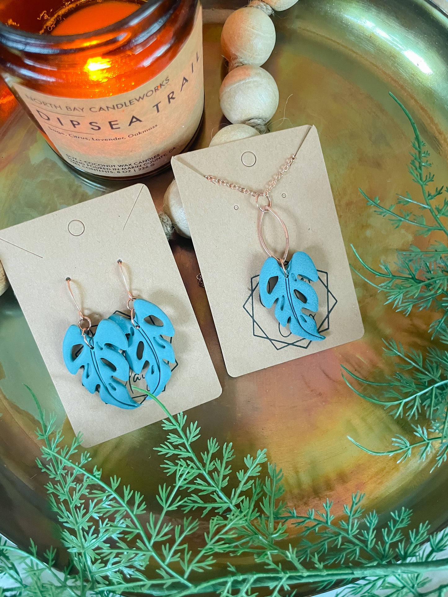 Medium Monstera Statement Earring