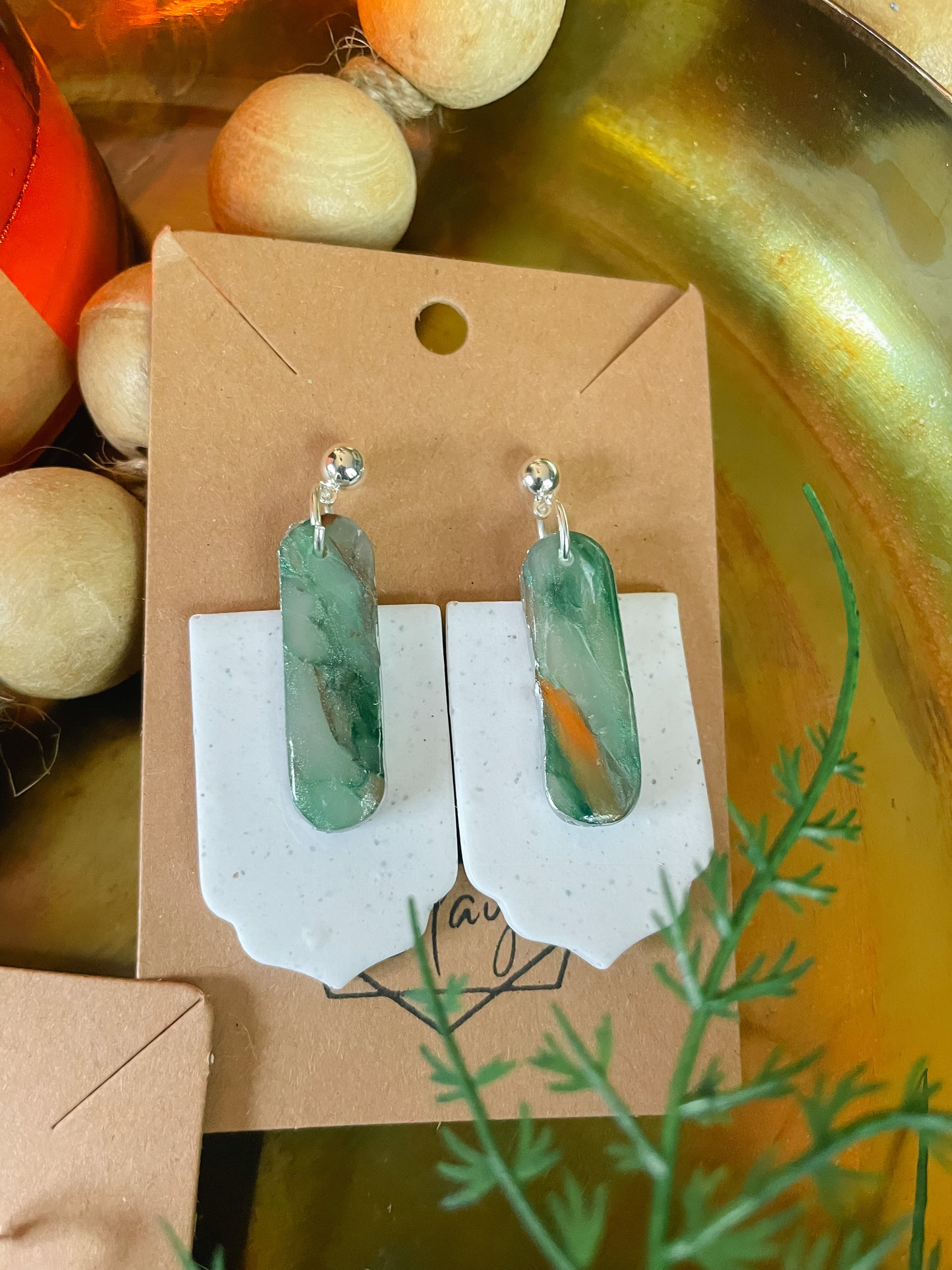 Faux Stone and Granite Statement Earring