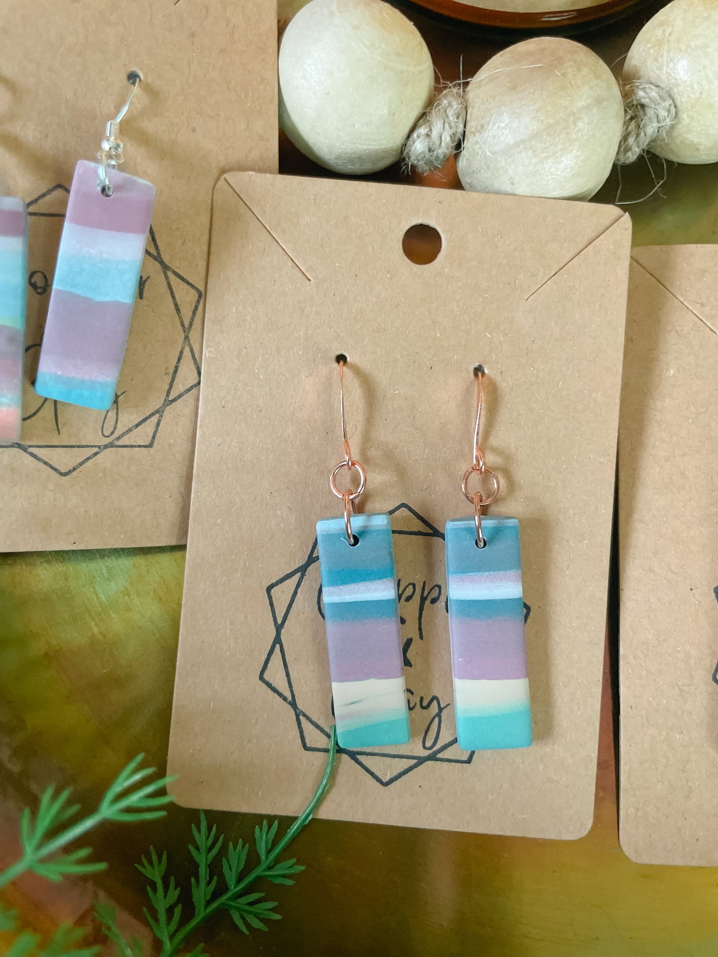 Summer Stripe Drop Earring