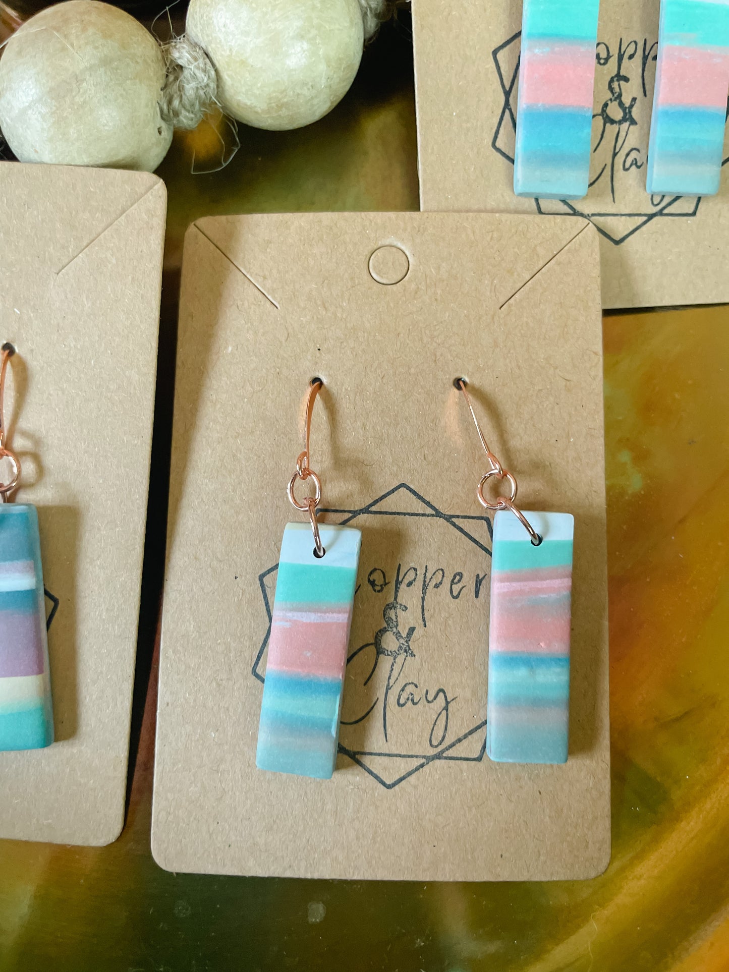 Summer Stripe Drop Earring