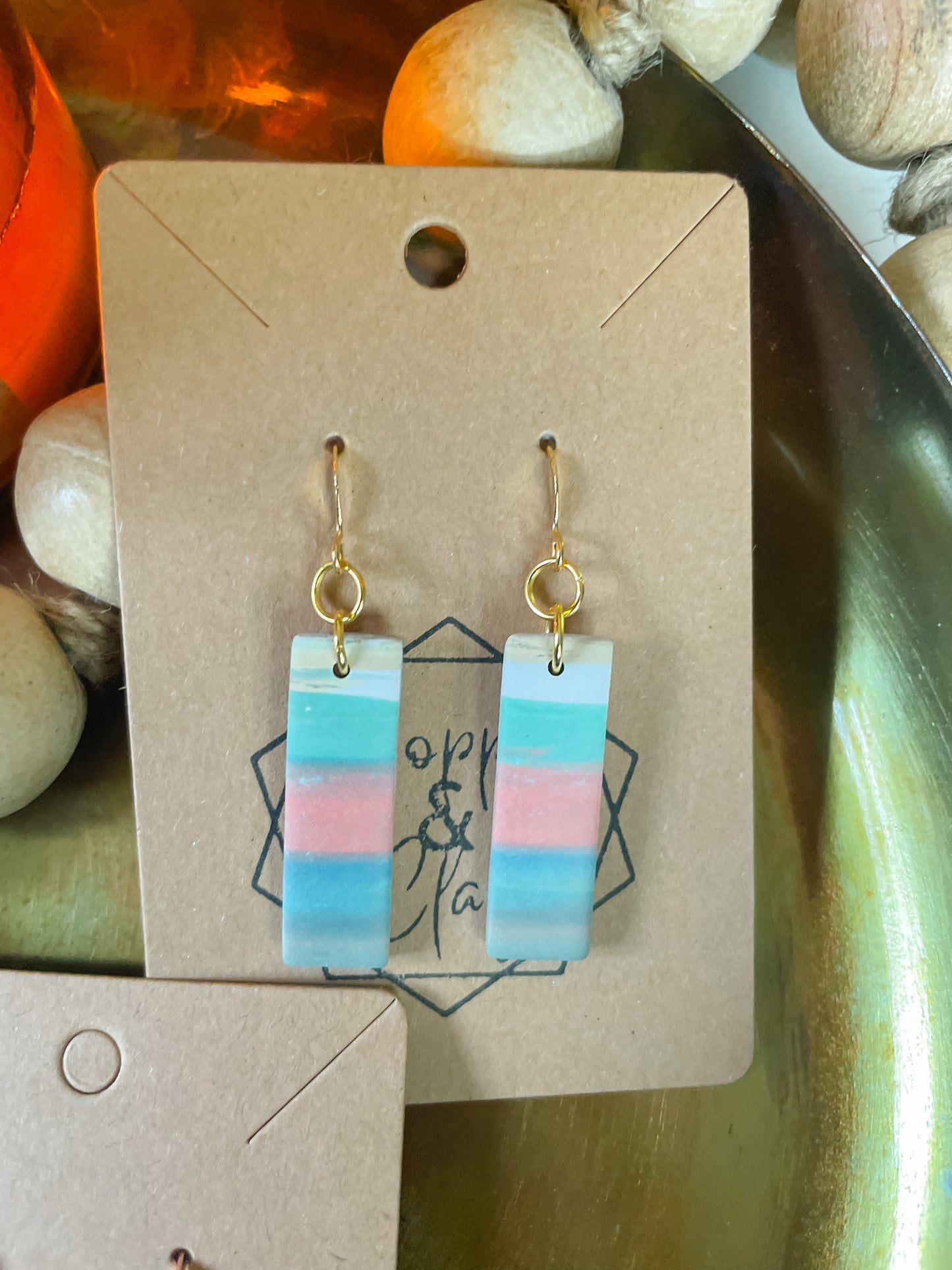 Summer Stripe Drop Earring