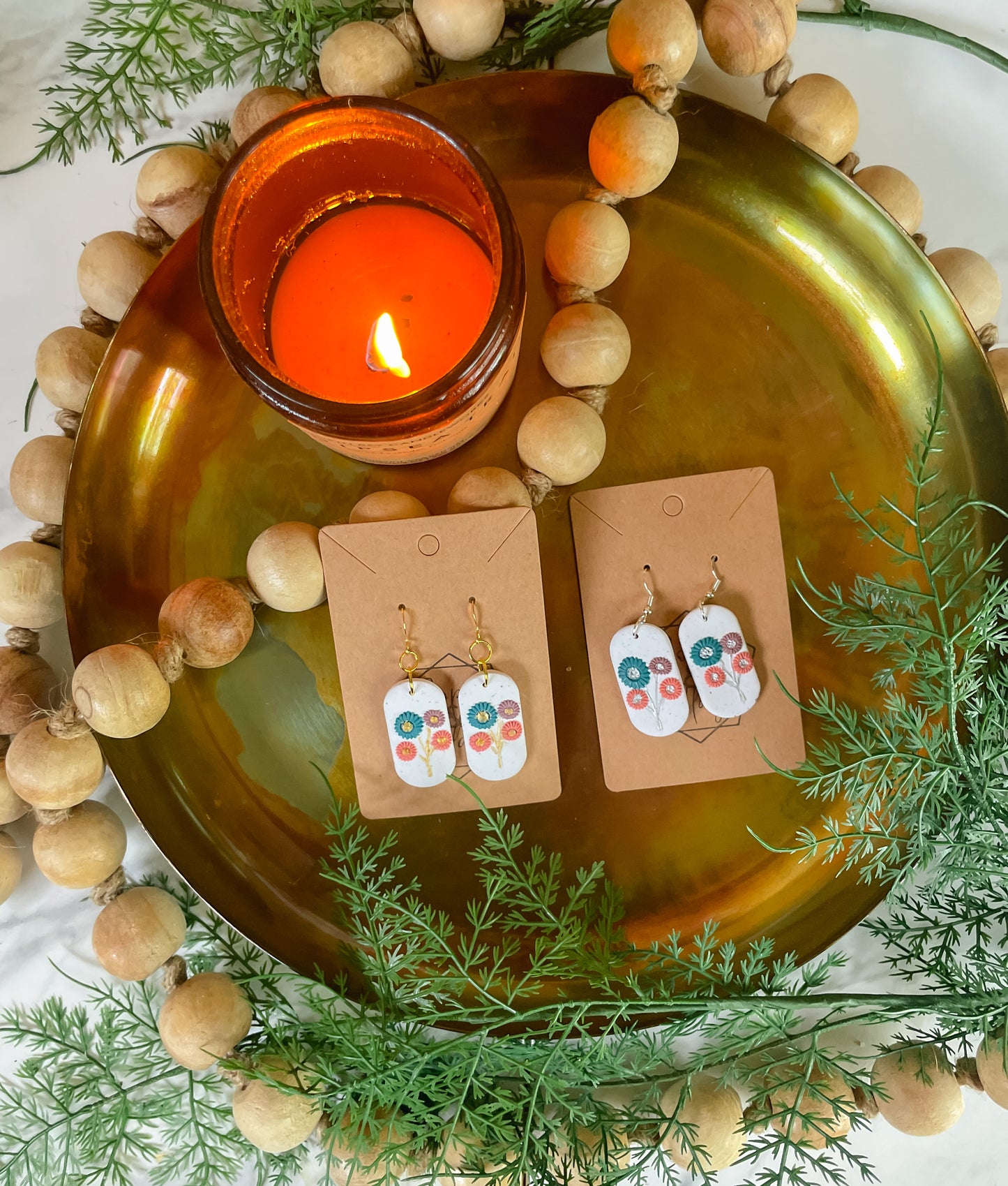 Floral Deco Drop Earring