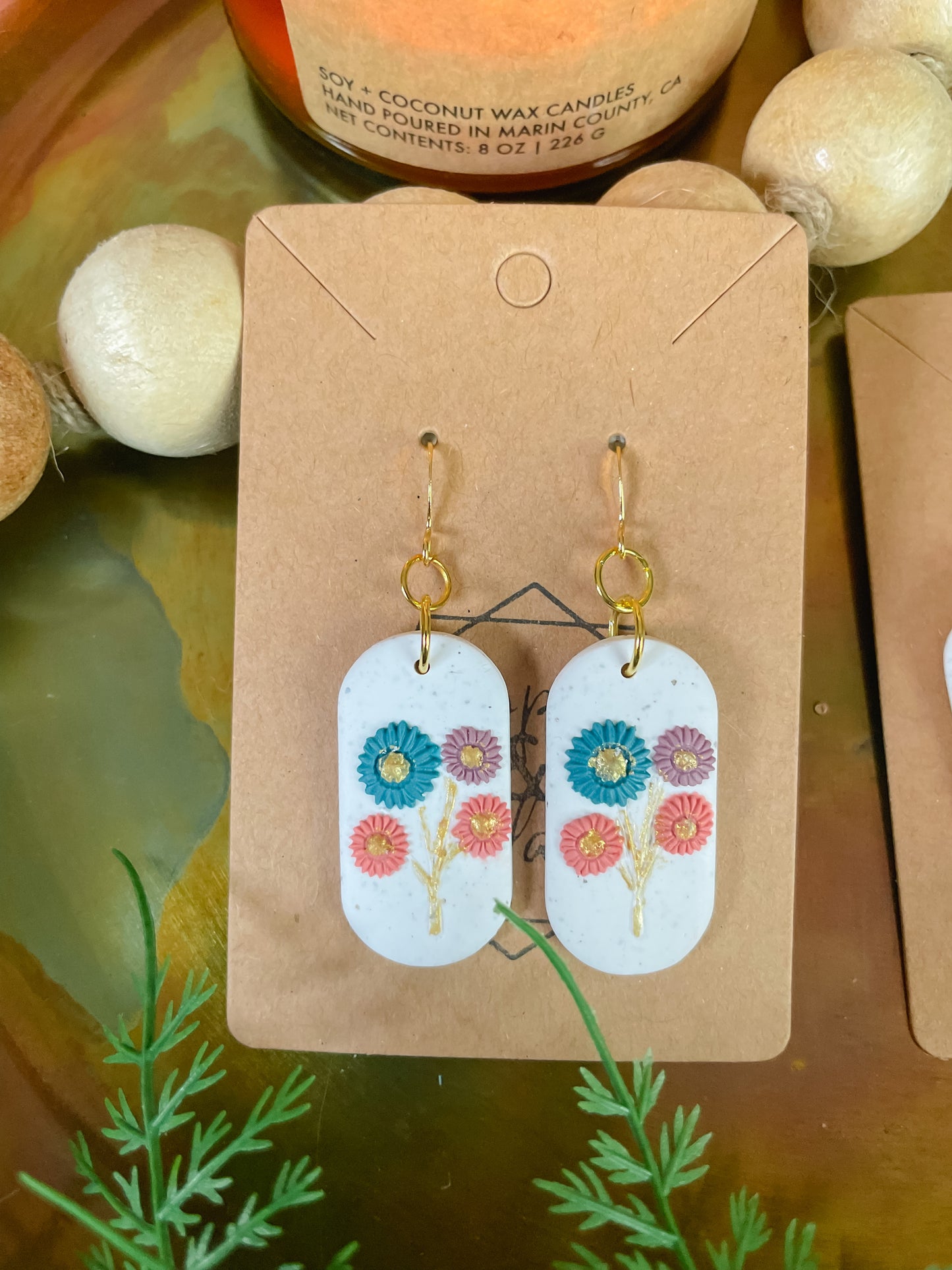 Floral Deco Drop Earring