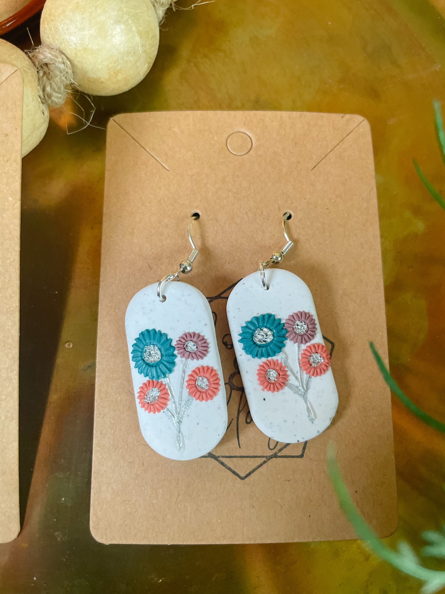 Floral Deco Drop Earring