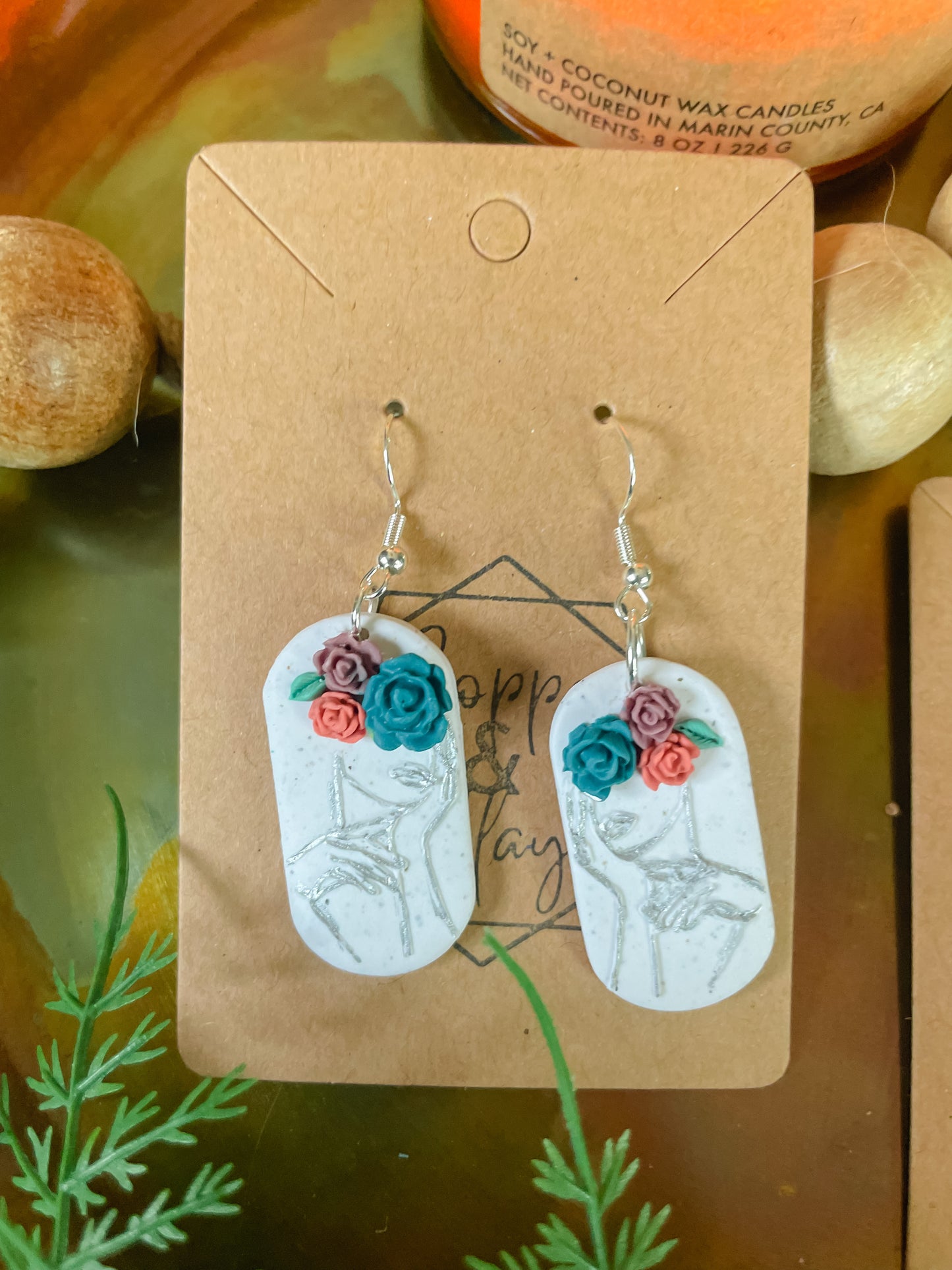 Floral Silhouette Drop Earring