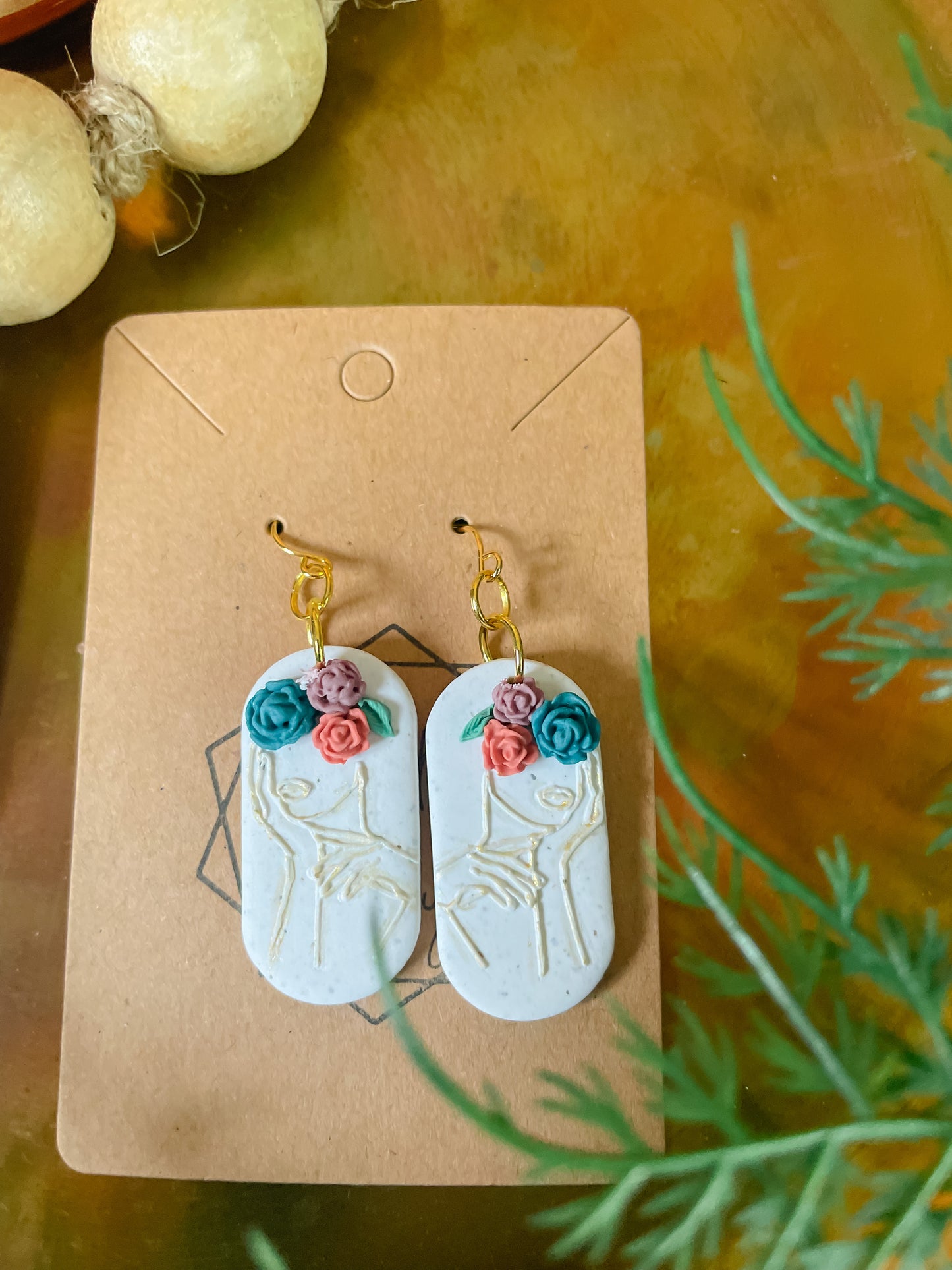Floral Silhouette Drop Earring