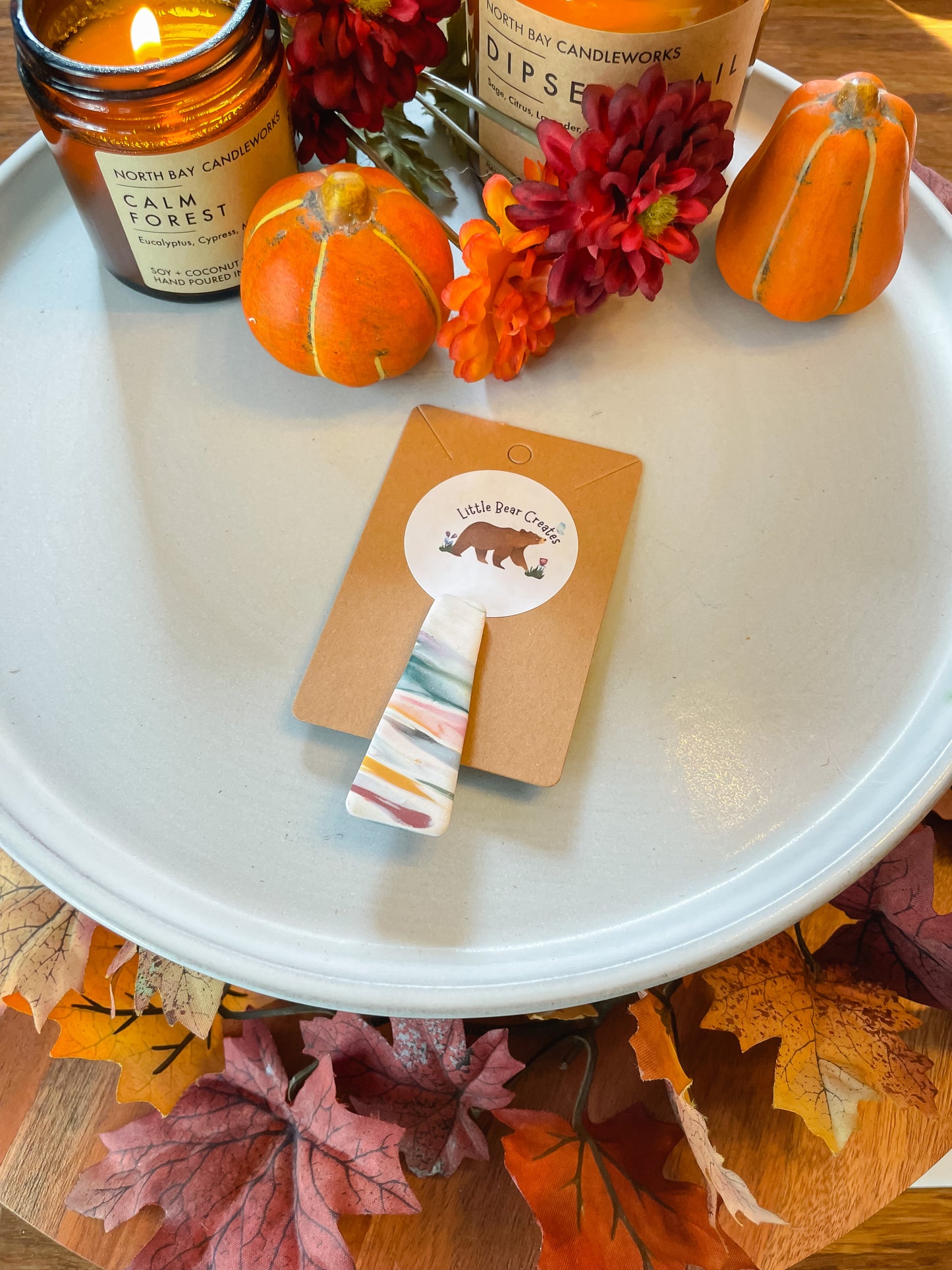 Fall Marble Small Hair Clip