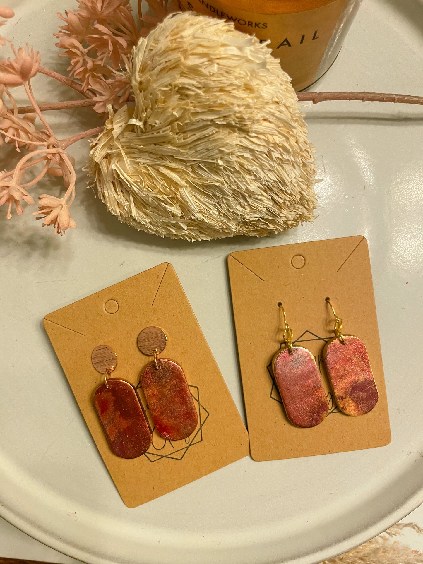 Berry Patina Oval Statement Earring
