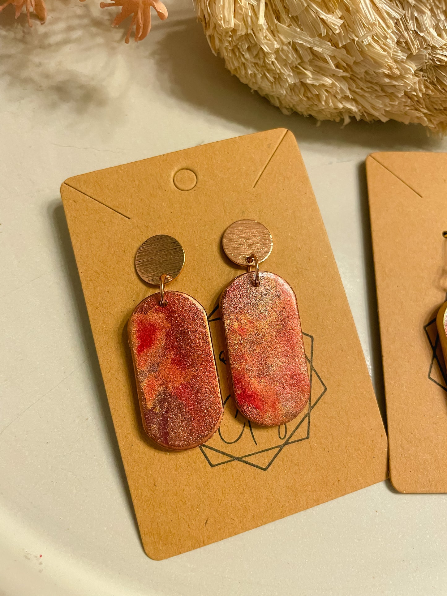 Berry Patina Oval Statement Earring