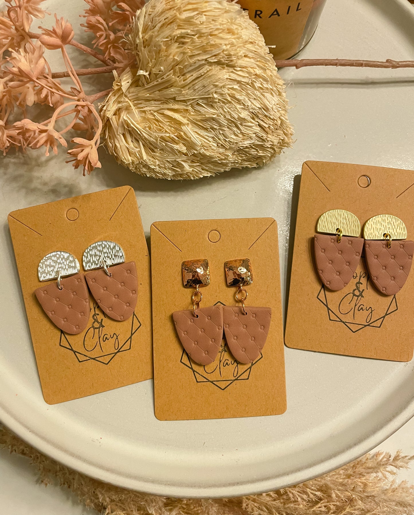 Bronze Textured Statement Earring