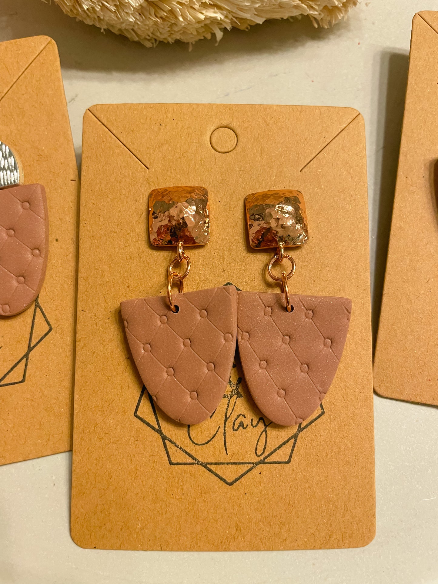 Bronze Textured Statement Earring