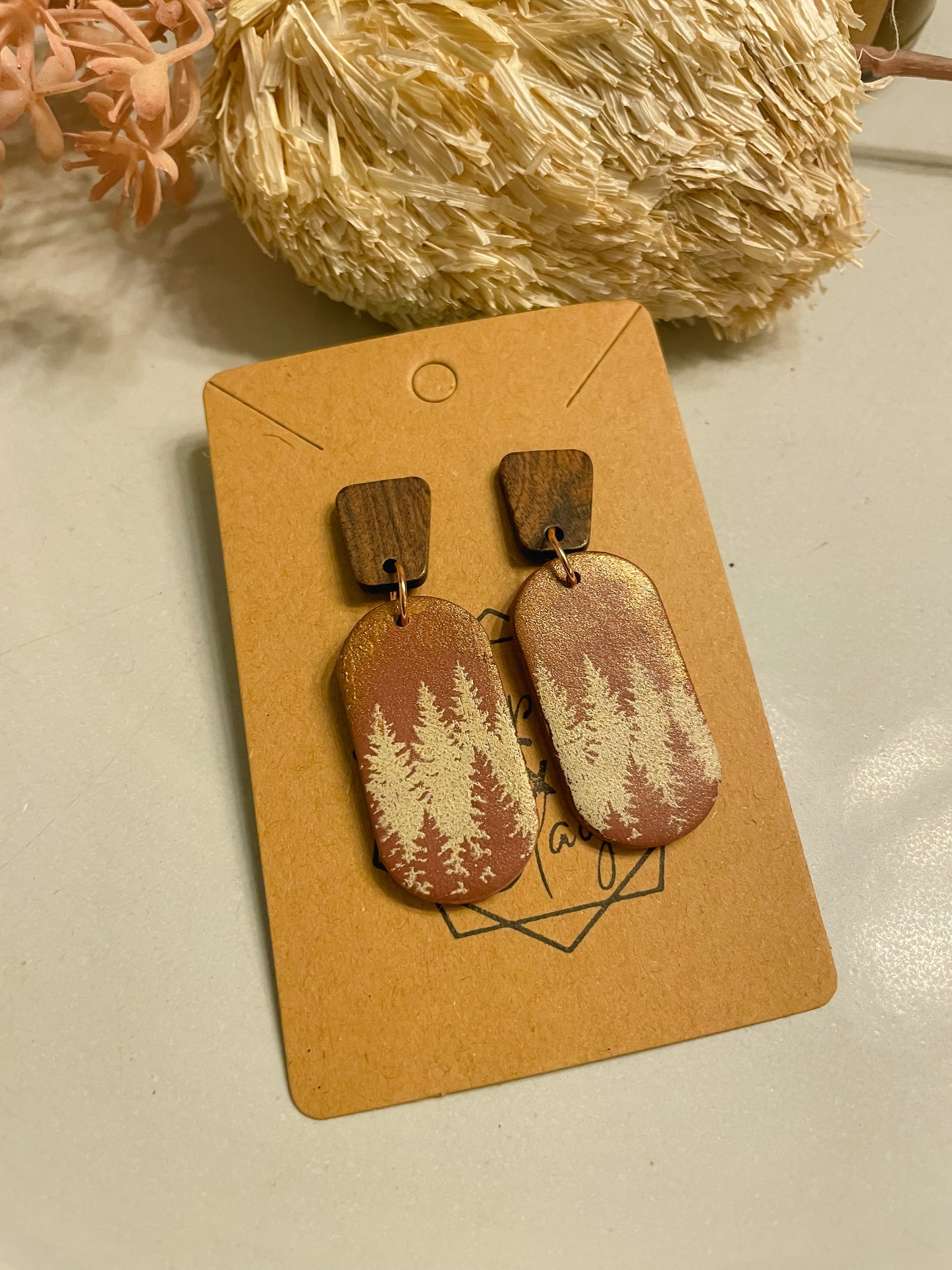 Rosewood Treeline Earring