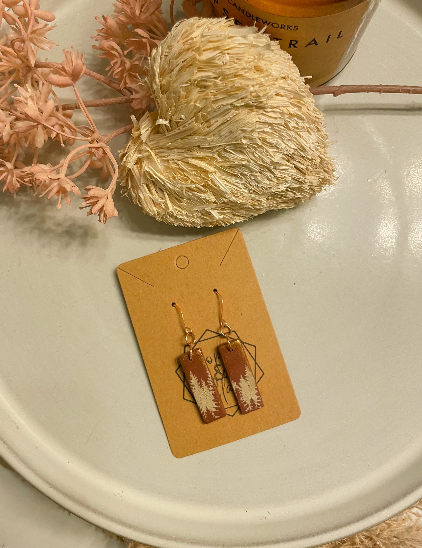 Rosewood Treeline Dangle Earring