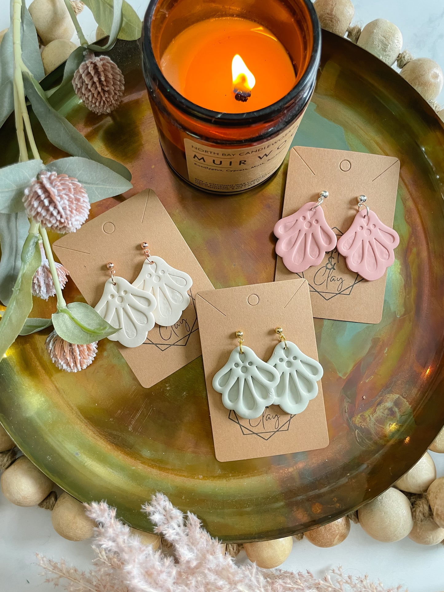 Botanical Fan Drop Earring