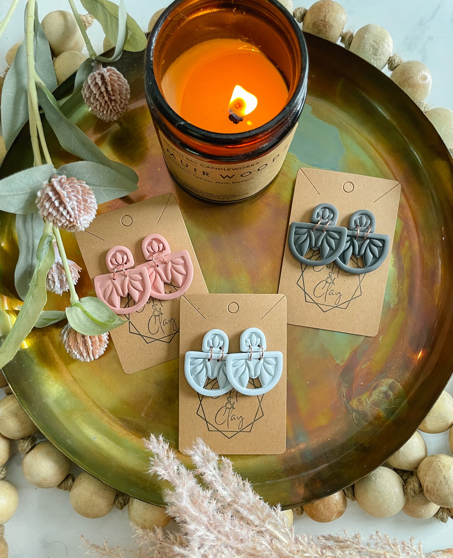 Botanical Fan Statement Earring