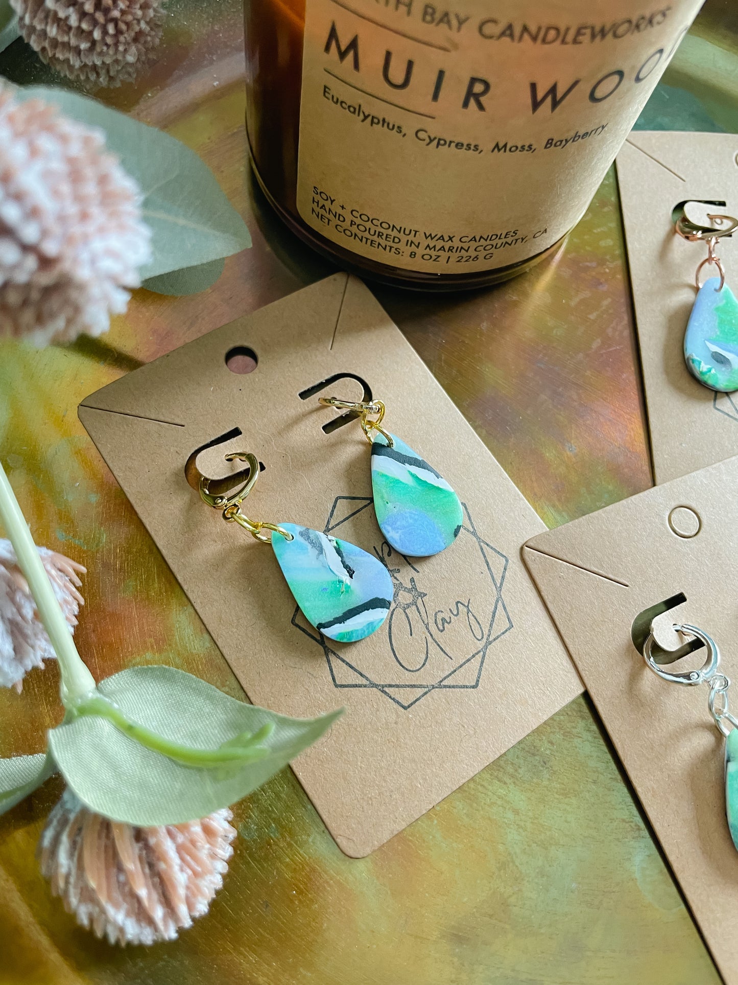 Watercolor Teardrop Huggie