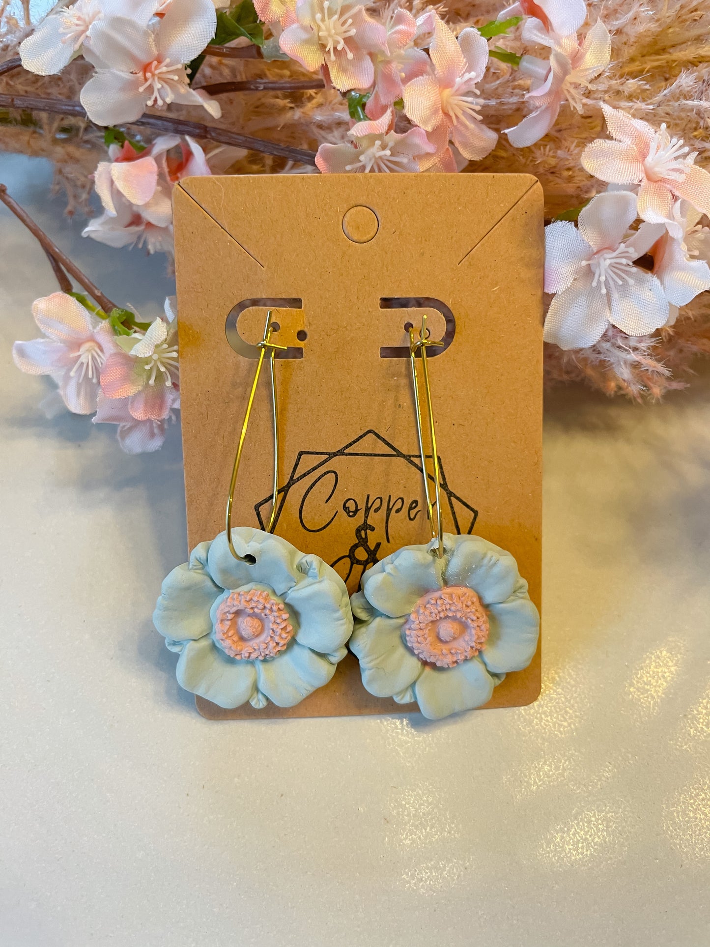 Floral Dangle Statement Earring