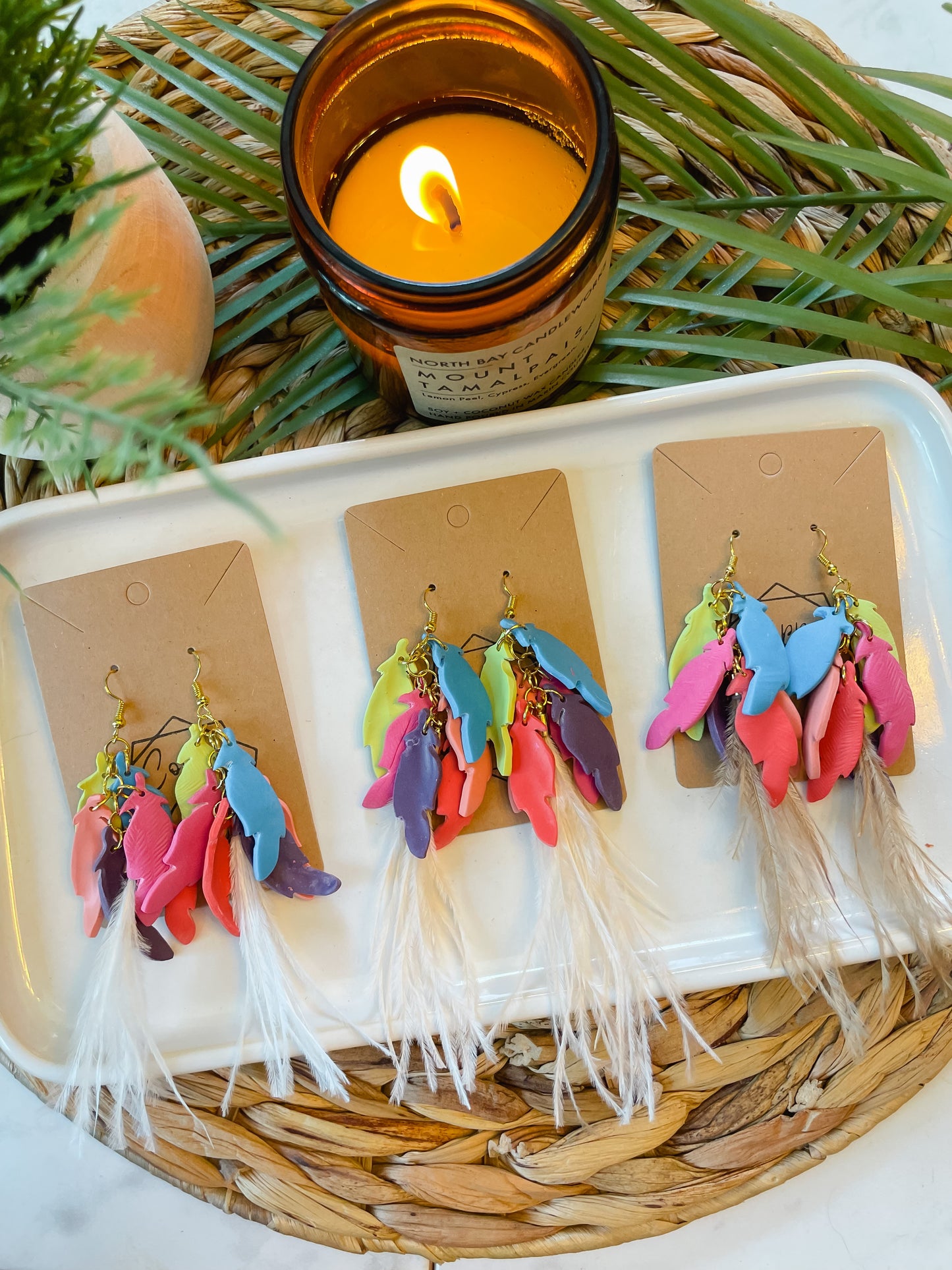 Brazilian Carnival Inspired Feather Dangle
