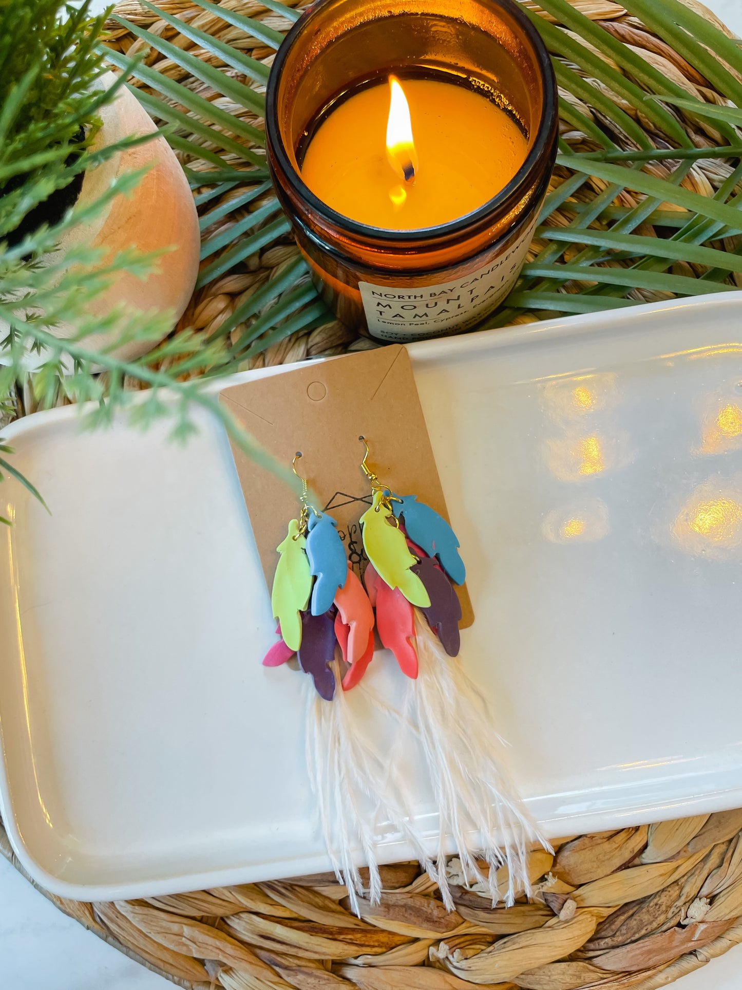 Brazilian Carnival Inspired Feather Dangle