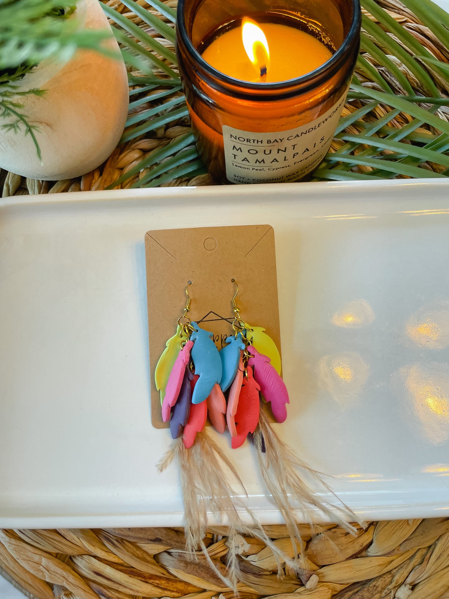 Brazilian Carnival Inspired Feather Dangle