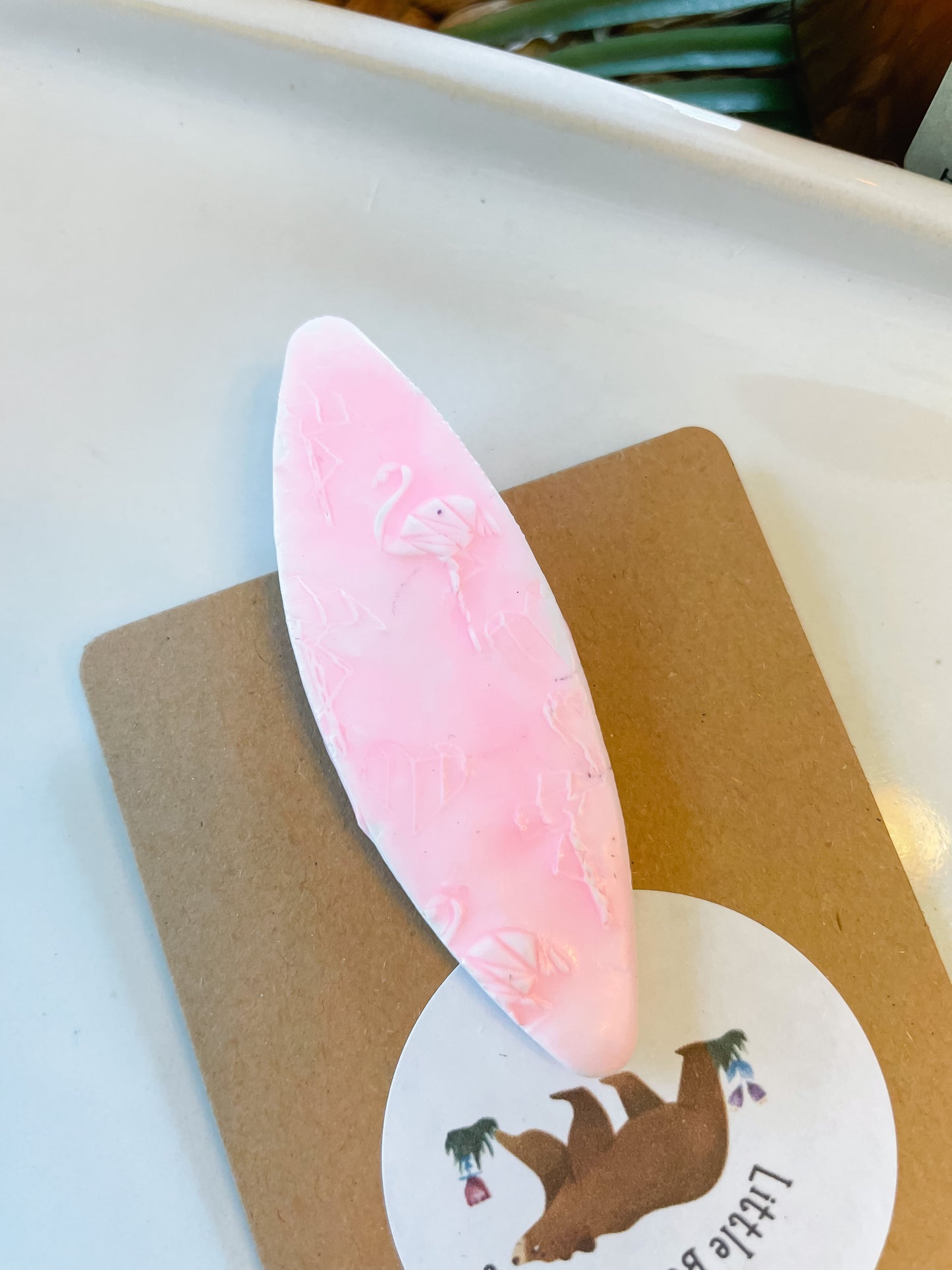Flamingo Oval Ceramic Inspired Hair Clip